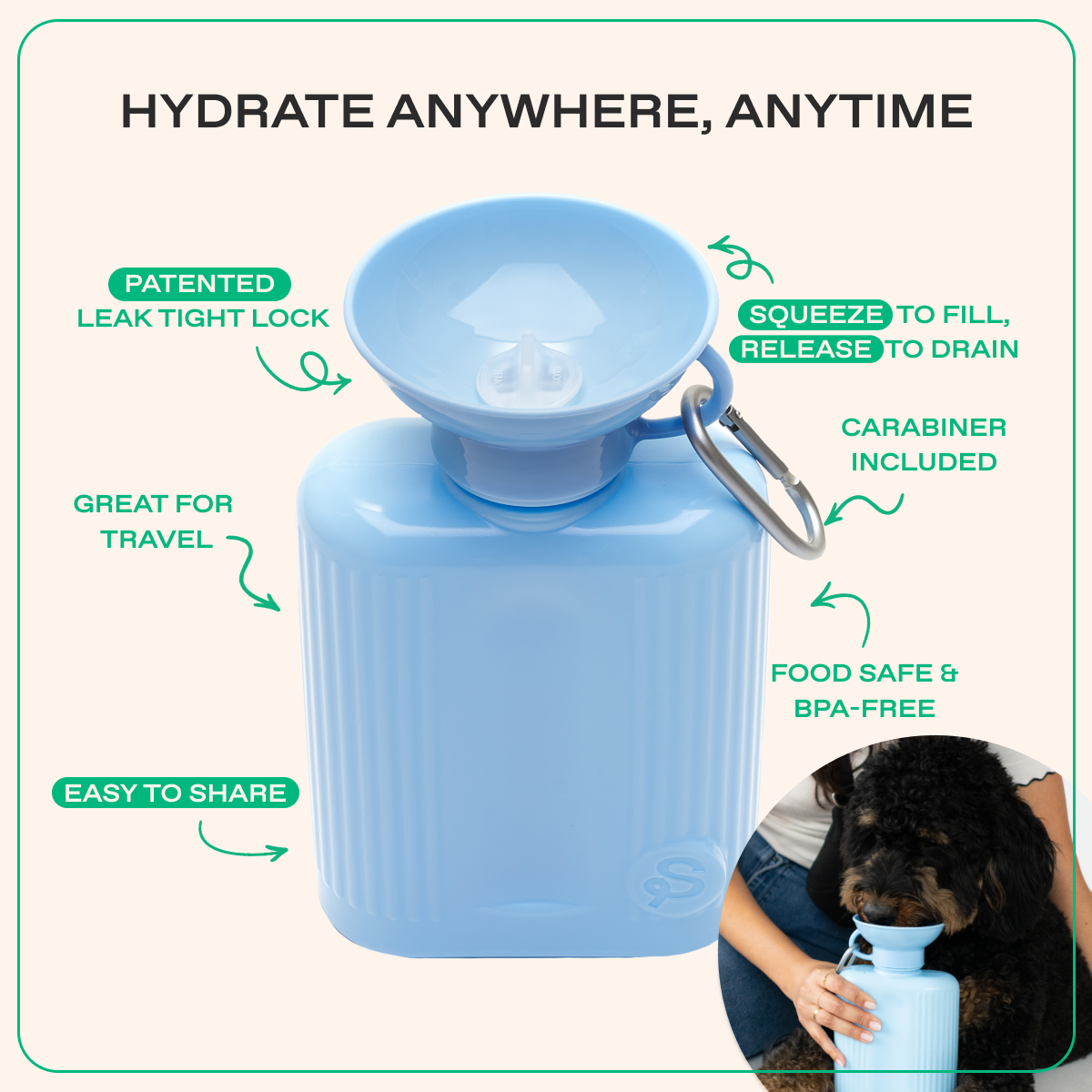 Gourde Portable Springland Pets XXL  — 1,3 L