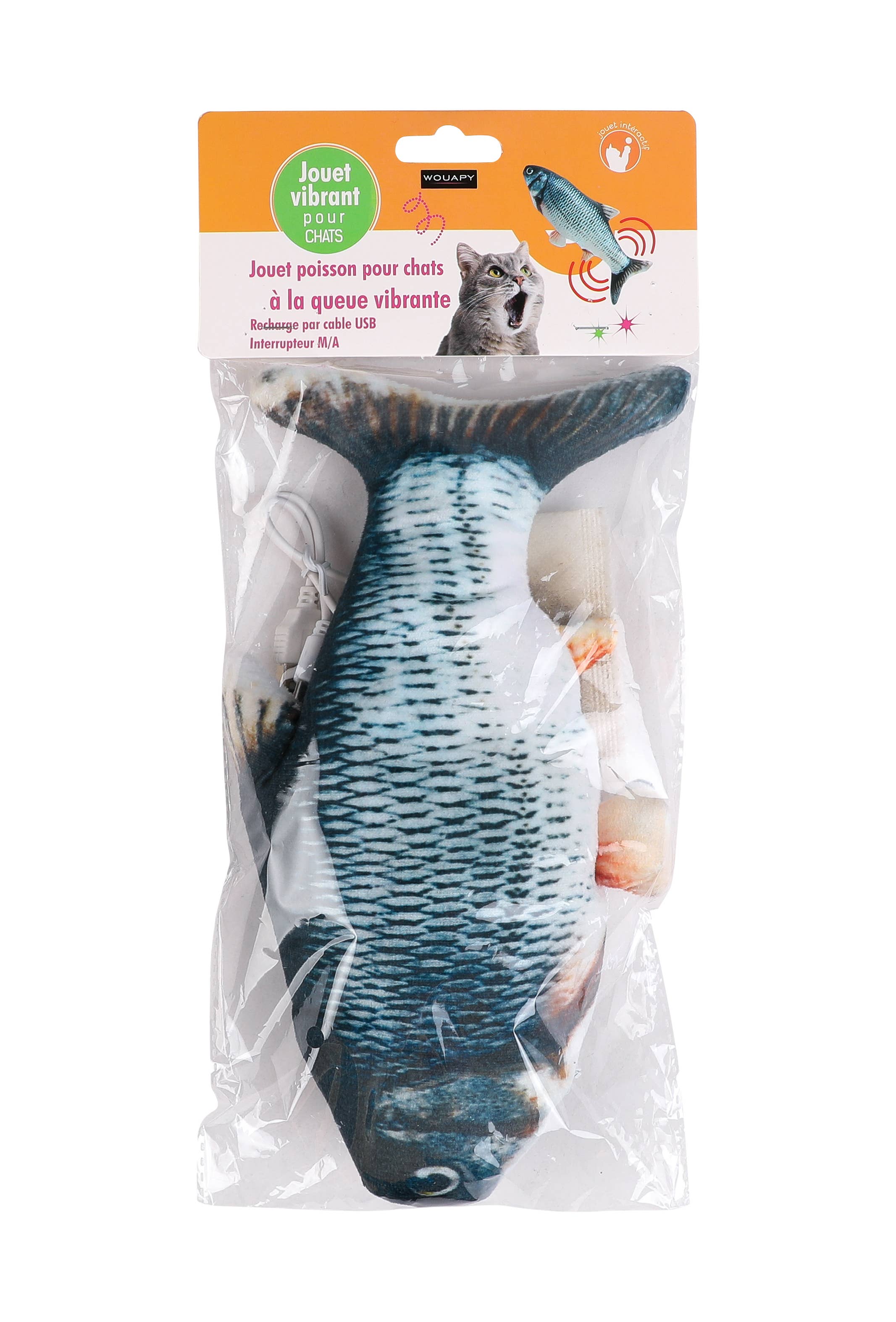 Jouet Poisson Vibrant pour Chat Wouapy – Carpe & Herbe à Chat