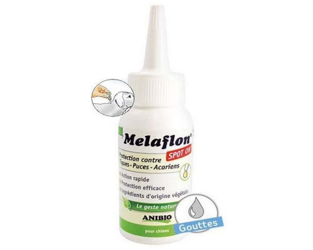 ANIBIO Melaflon® Spot-On – Protection naturelle contre les parasites pour chien (50 ml)