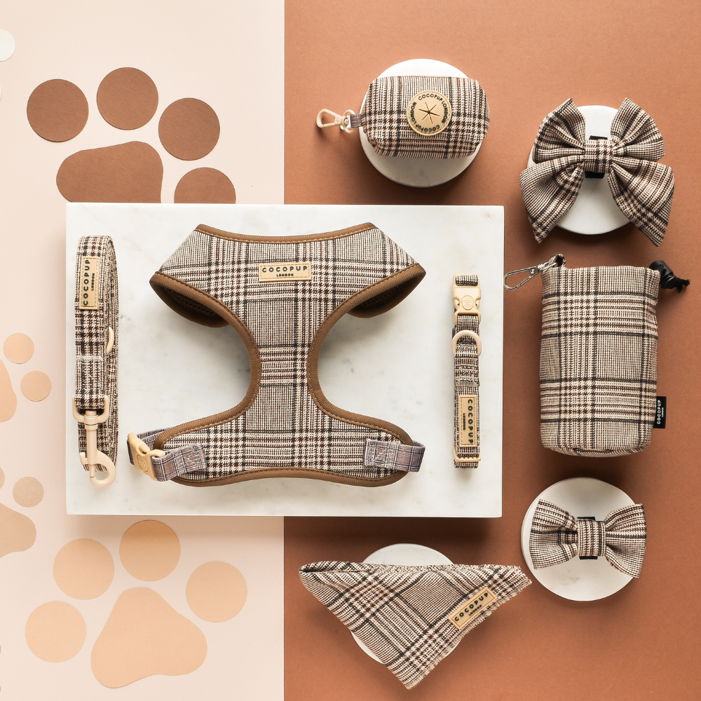 Nœud papillon Check Pup Tweed Brun – Cocopup London