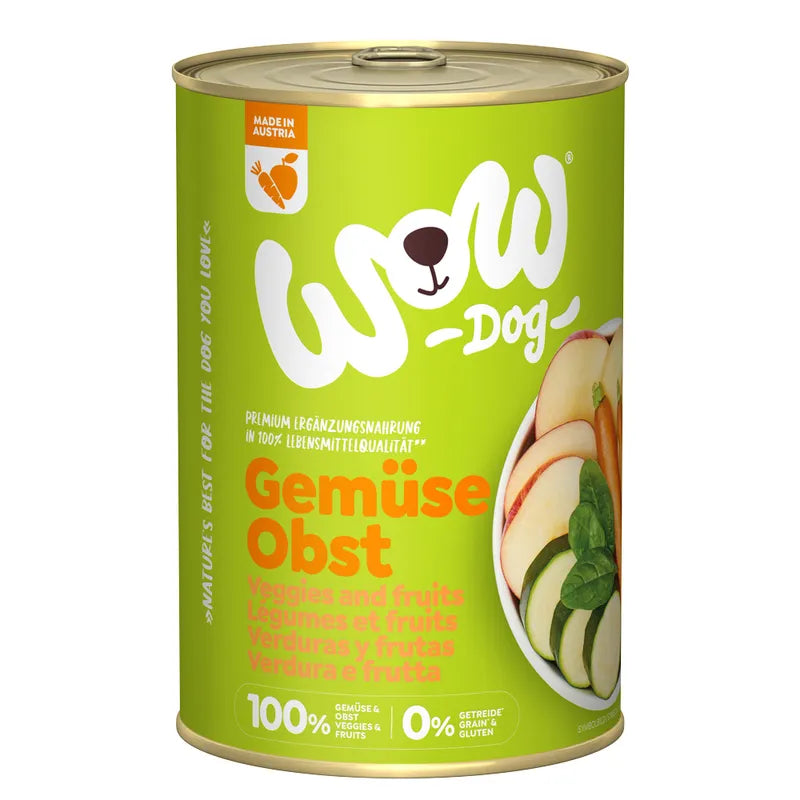 WOW Pâtée Vegan aux Fruits & Légumes pour Chien – 400 g