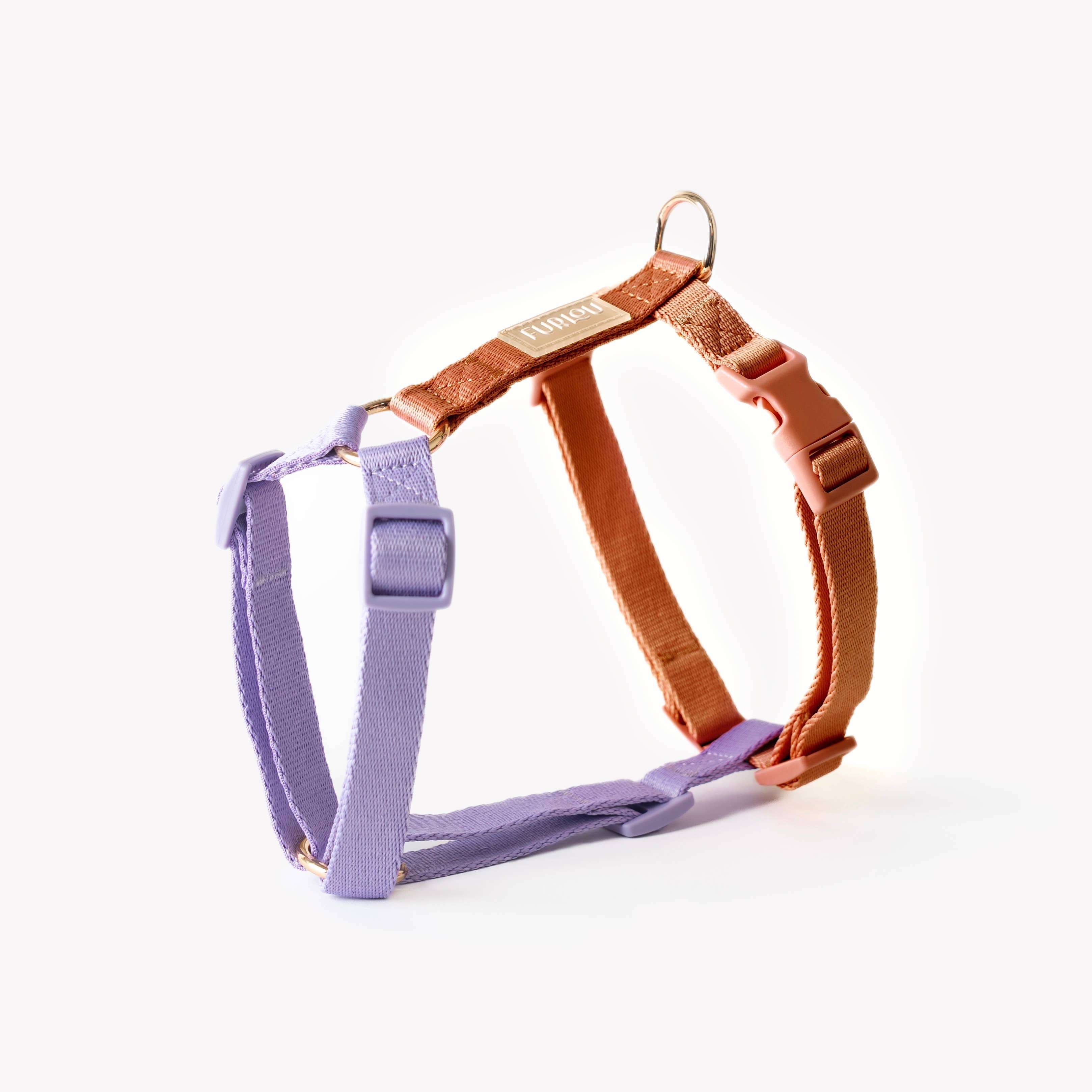 (Pré-commande)Harnais à sangles pour chien Furlou – Lavande & Terre cuite