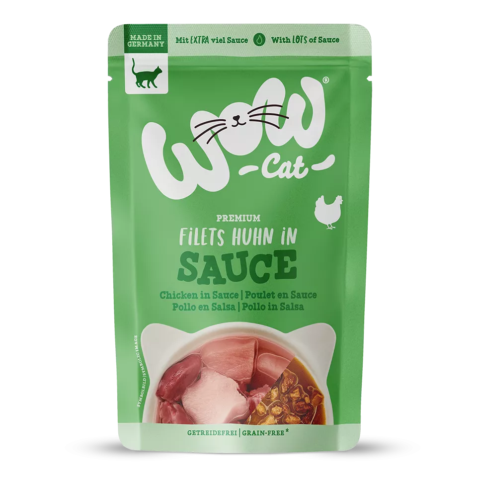 WOW CAT Poulet en Sauce – Nourriture humide pour chat adulte - 85g