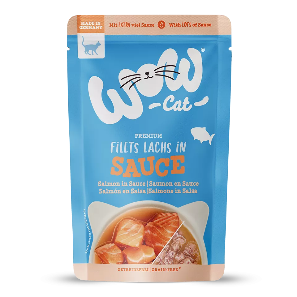 WOW CAT Saumon en Sauce – Nourriture humide pour chat adulte 85g