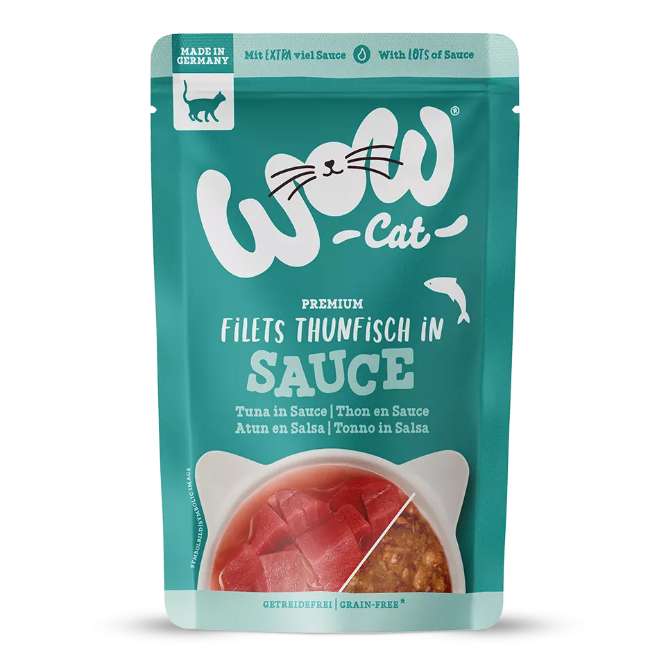 WOW CAT Thon en Sauce – Nourriture humide pour chat adulte 85g