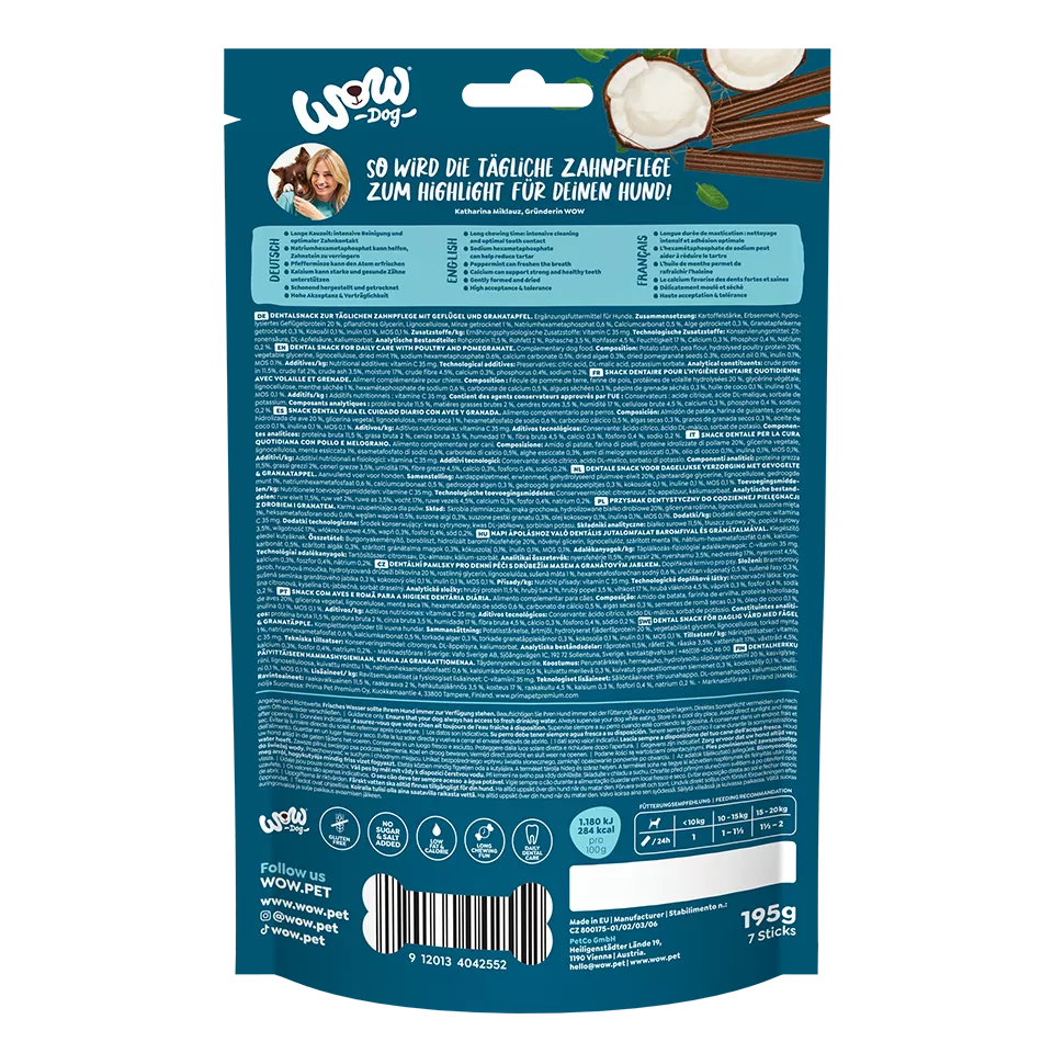 WOW – Soins dentaires pour chien à la volaille & grenade