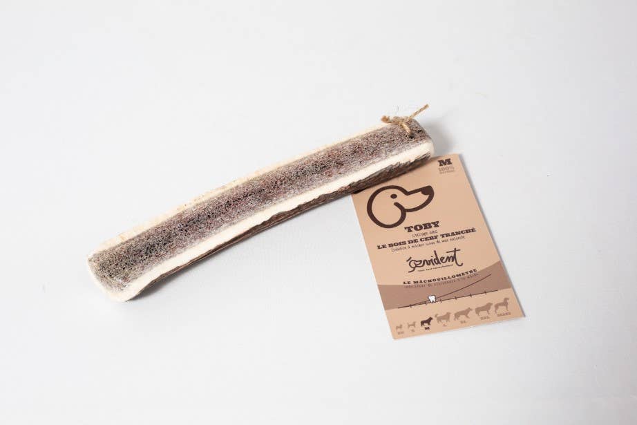 TOBY - Bois de cerf tranché à mâcher pour chien