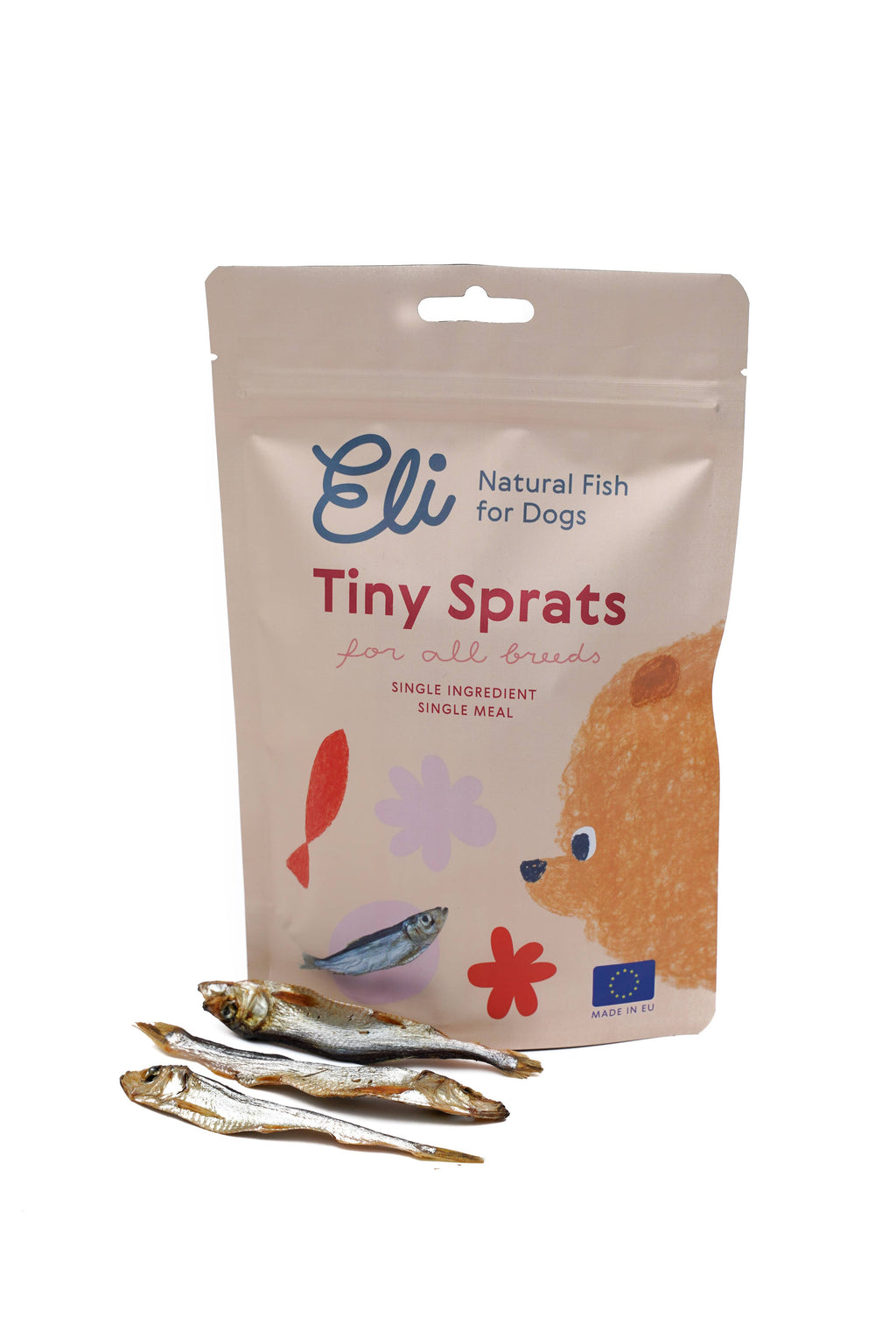 Friandises pour chiens 100 % naturelles de sprats séchés 80g