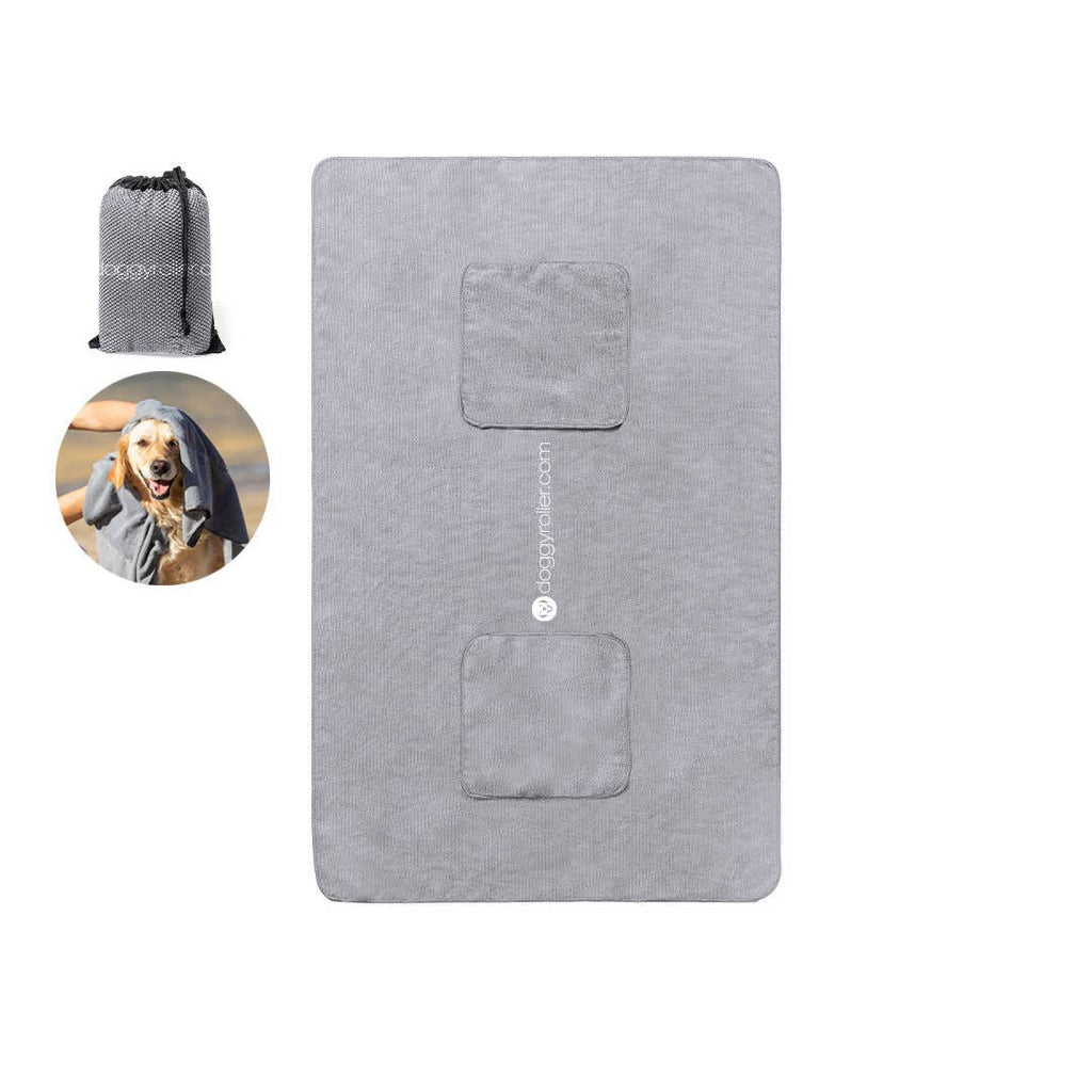 Serviette en microfibre chiens & chats avec poches pour les mains - DOGGY