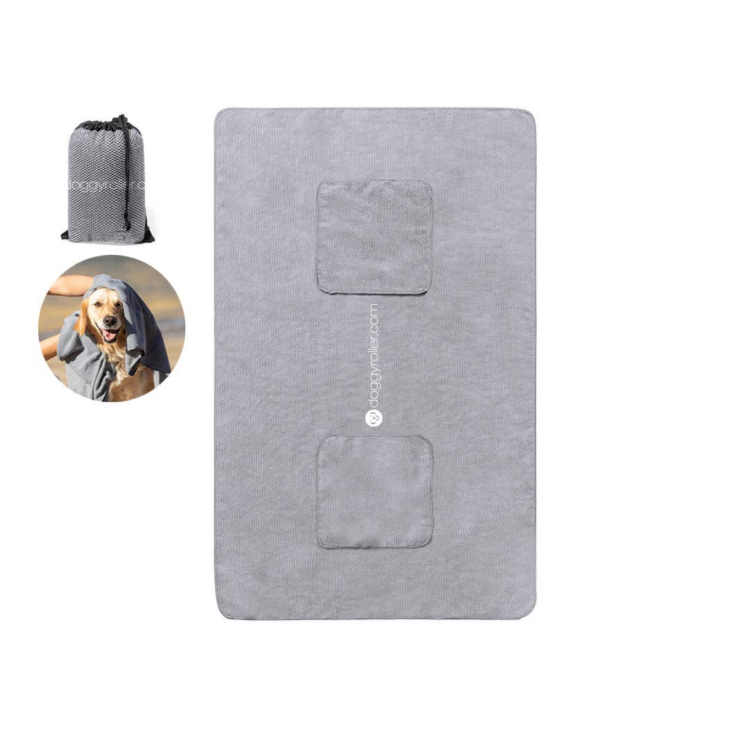 Serviette en microfibre chiens & chats avec poches pour les mains - DOGGY