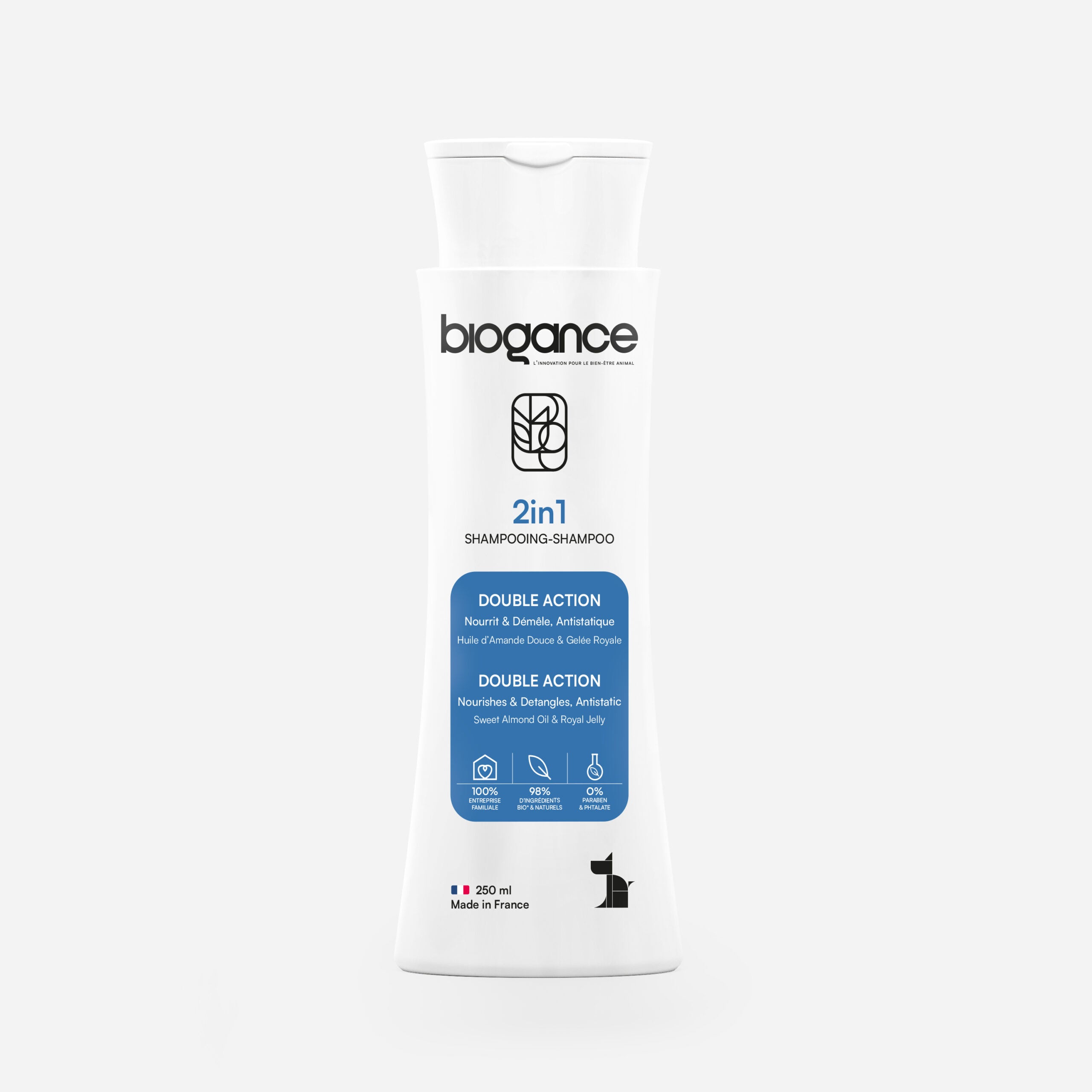 Shampoing Conditionneur 2en1 Nettoie & Démêle – Biogance | 250ml