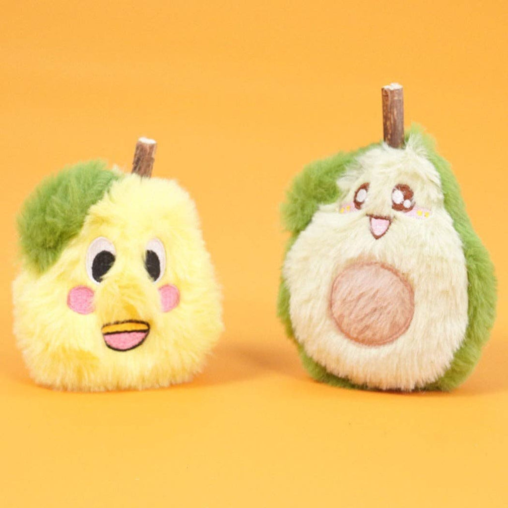 Jouet pour chat en forme de fruit avec bâton à mâcher