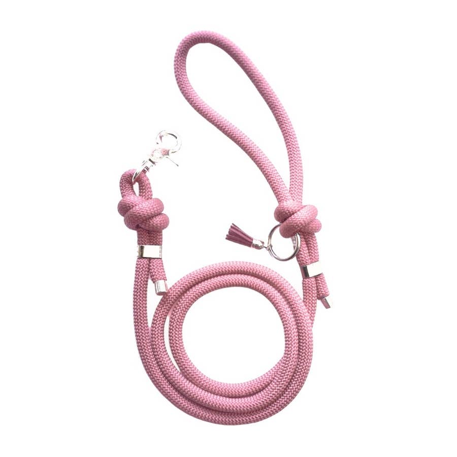 Laisse pour Chien en Corde rose - Fait main en France