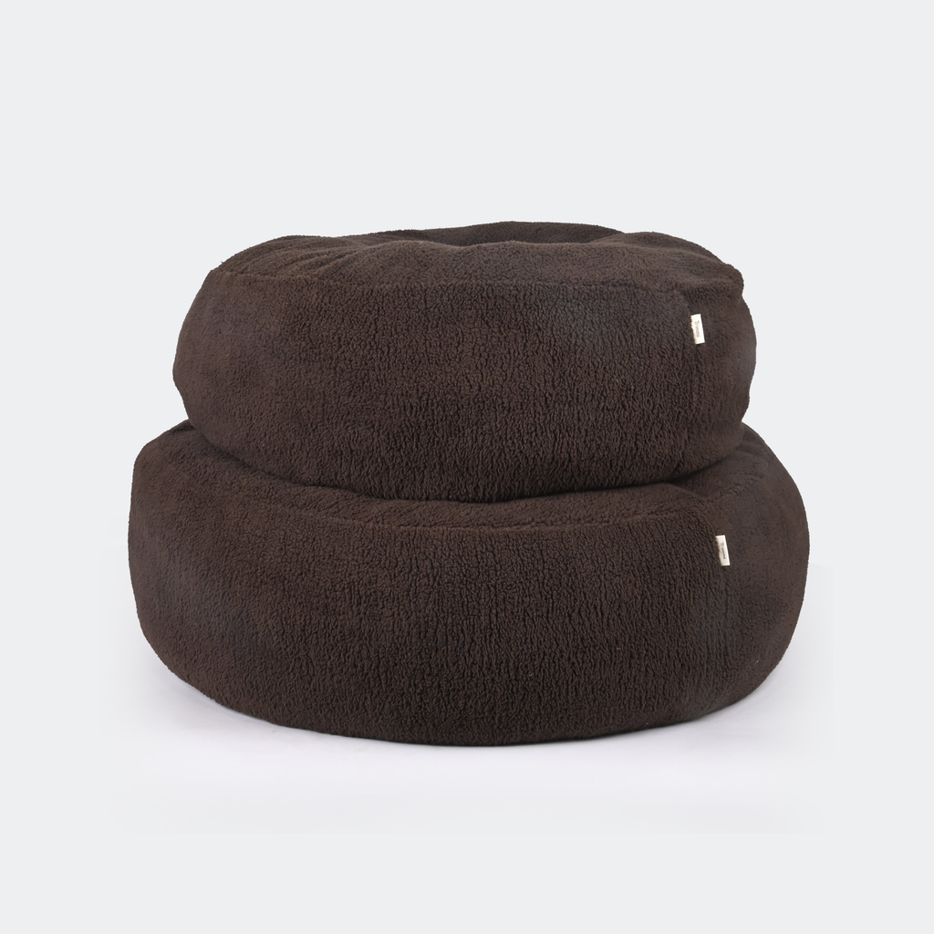 Pouf pour Chien & Chat Teddy Chocolat – Couchage Rond & Moelleux