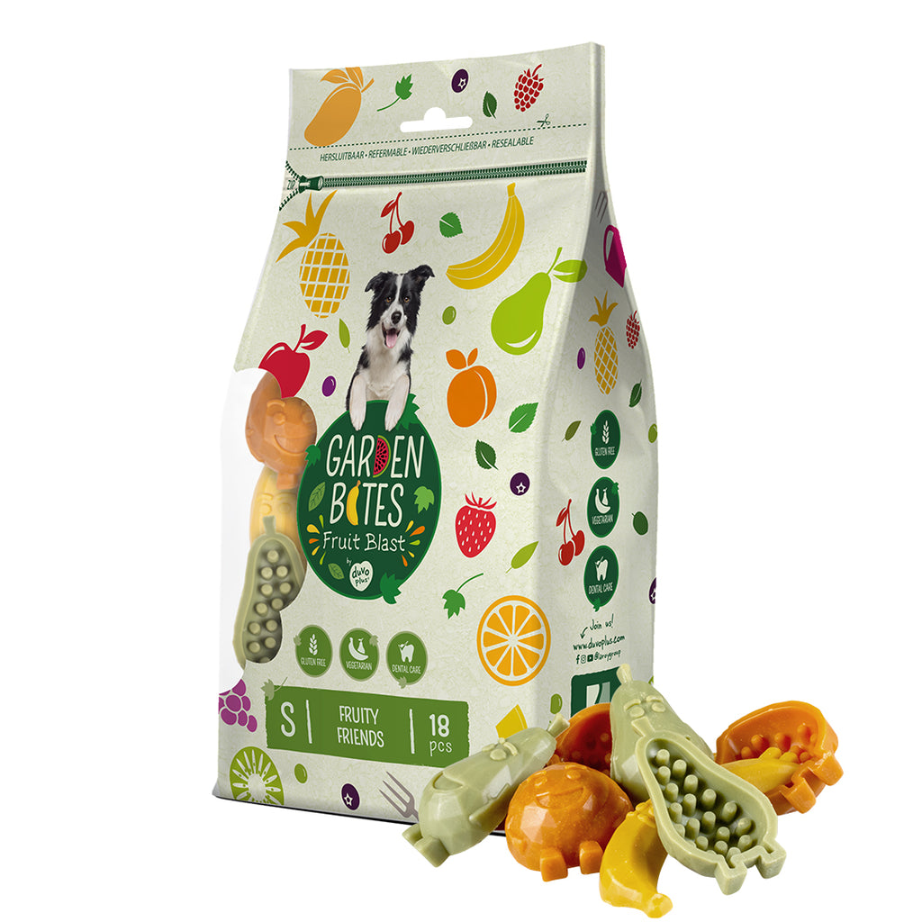 Garden Bites — Friandises Dentaires Fruity Friends — S — Sachet de 18 pièces