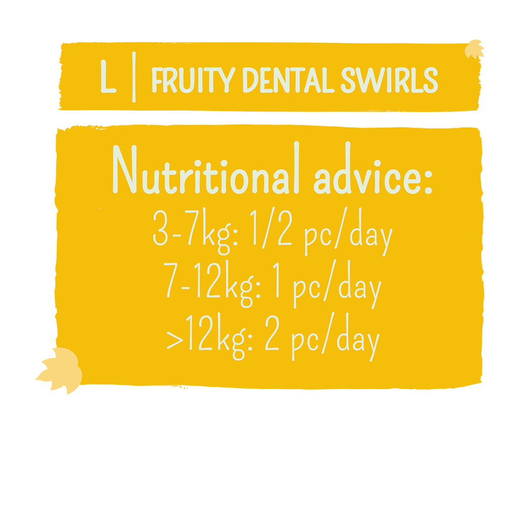 Garden Bites Fruity Dental Swirls L – Friandises dentaires végétales – 15 pièces