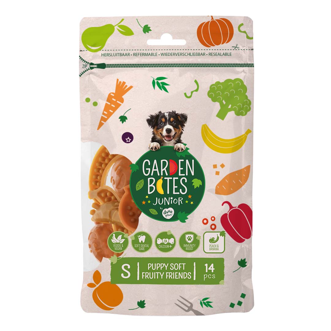 Garden Bites Puppy Soft Fruity Friends – Friandises végétales pour chiots – 210 g