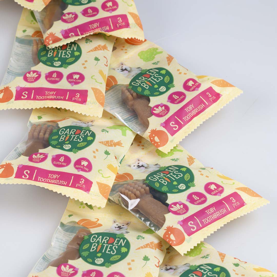 Garden Bites Toby Toothbrush S – Friandises dentaires végétales – 30 g
