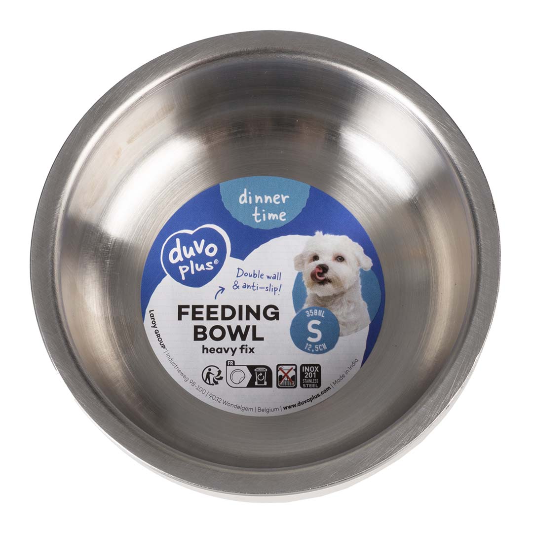 Gamelle antidérapante en inox Heavy Fix – Crème