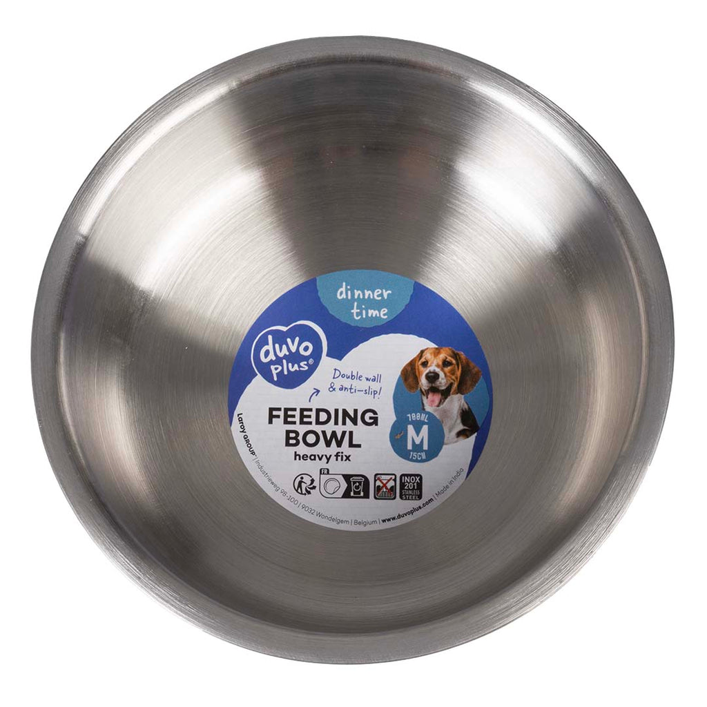 Gamelle antidérapante en inox Heavy Fix – Crème