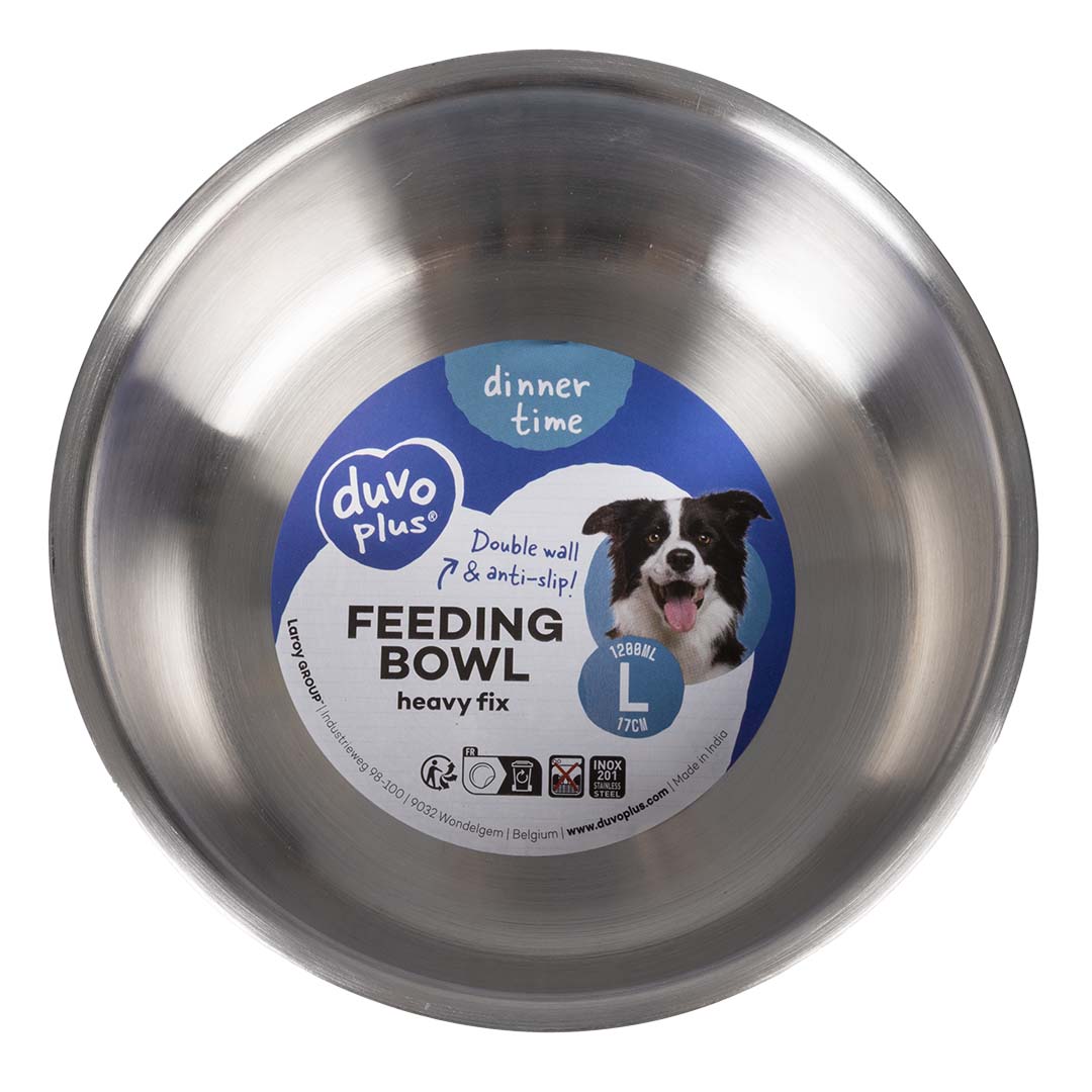 Gamelle antidérapante en inox Heavy Fix – Crème