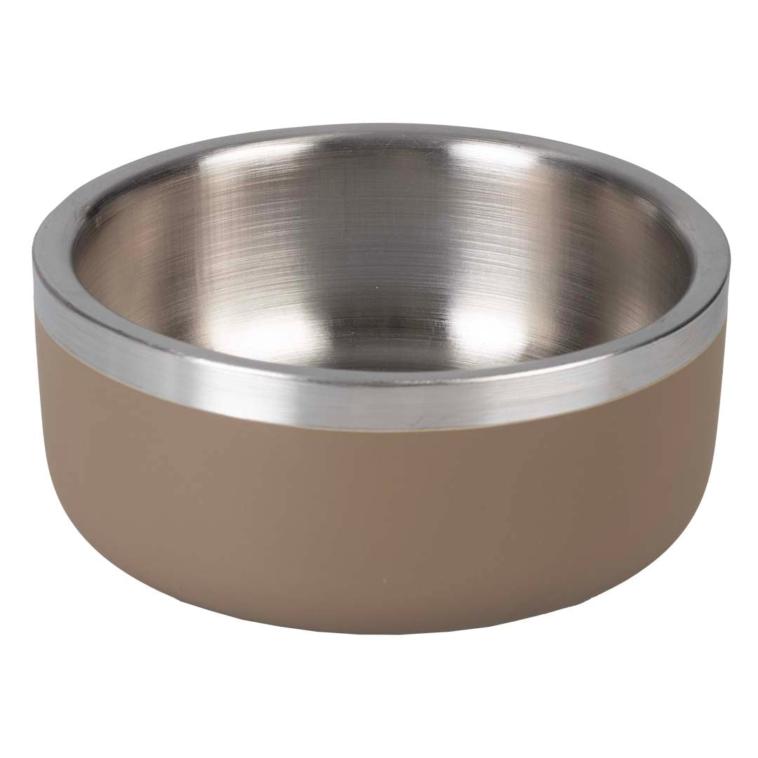Gamelle antidérapante en inox Heavy Fix – Brun