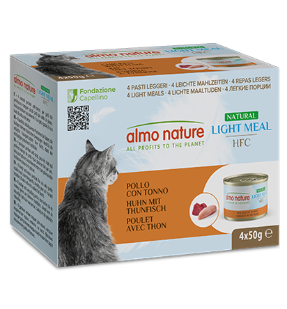 Almo Nature HFC Light au poulet & thon – 4 x 50 g