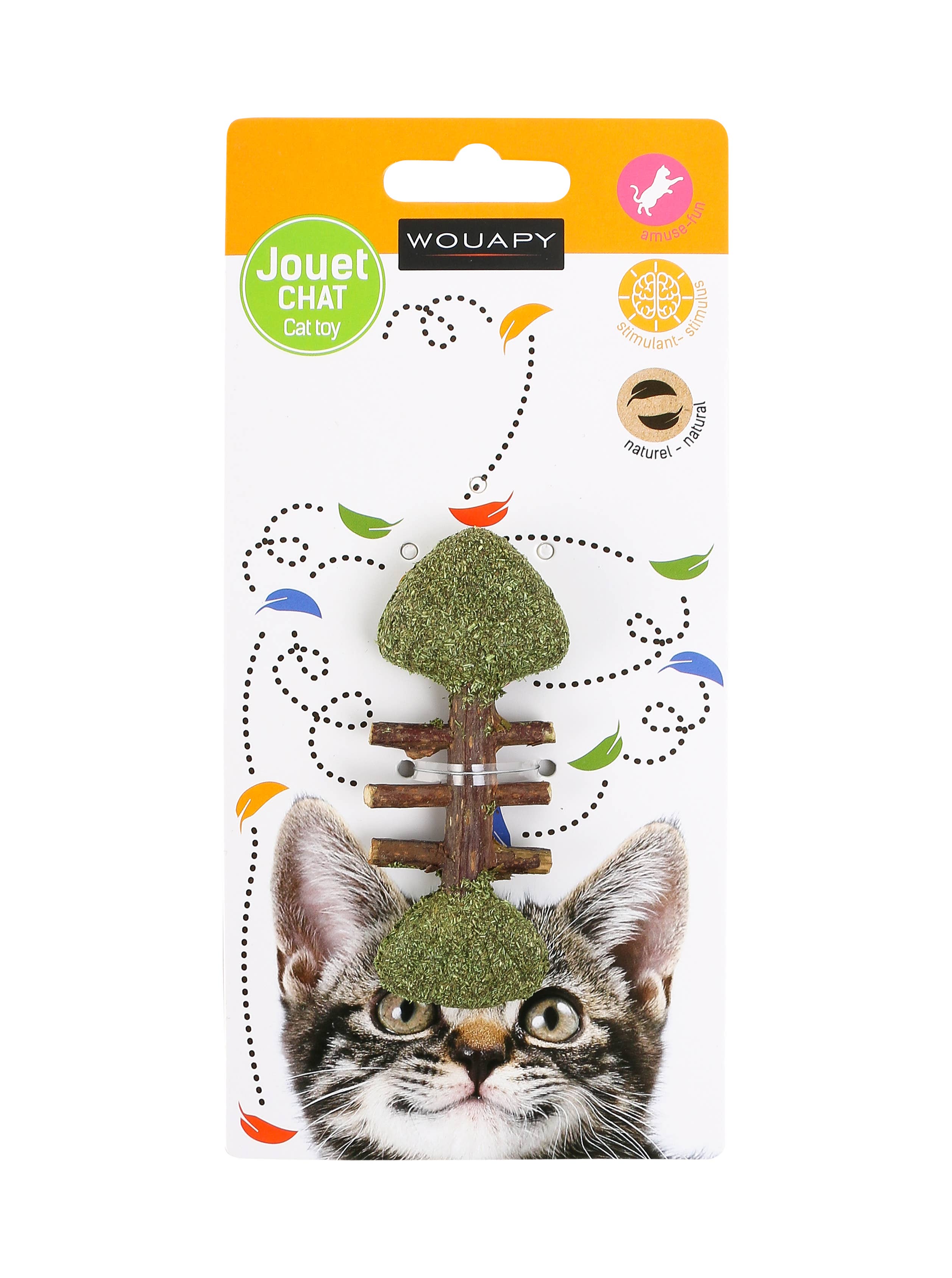 Jouet Dentaire pour Chat Wouapy – Arête de Poisson Matatabi & Herbe à Chat