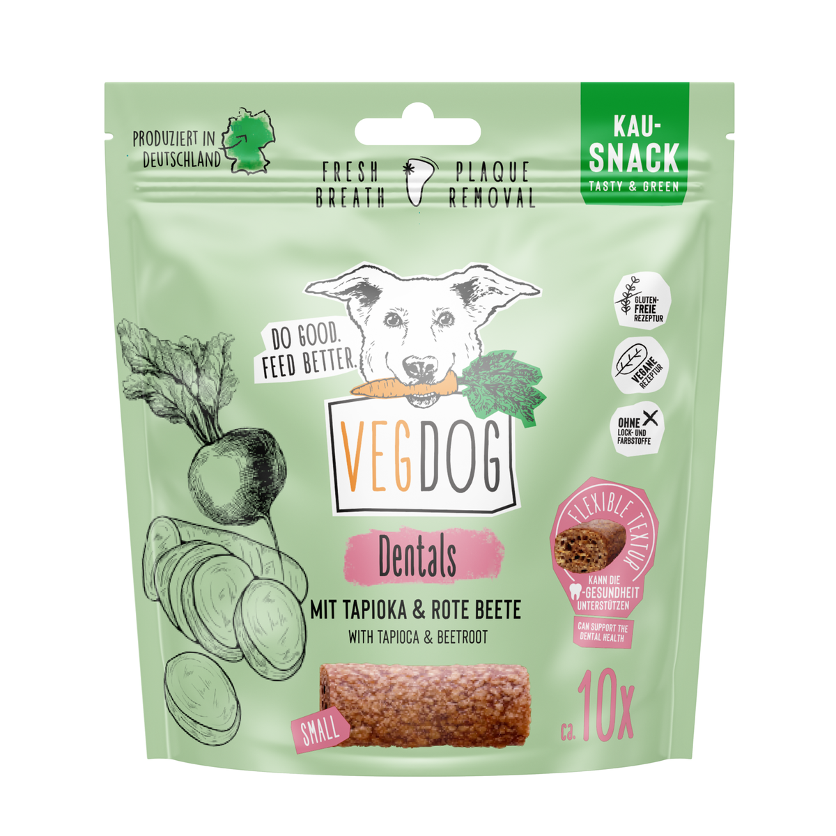 VEGDOG Dentals 120 g – Bâtonnets dentaires Hypoallergéniques