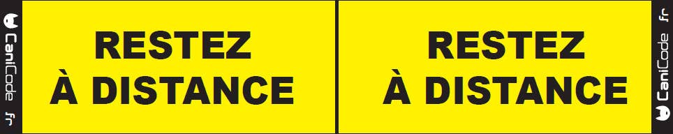 Scratch recto/verso CaniCode® RESTEZ À DISTANCE