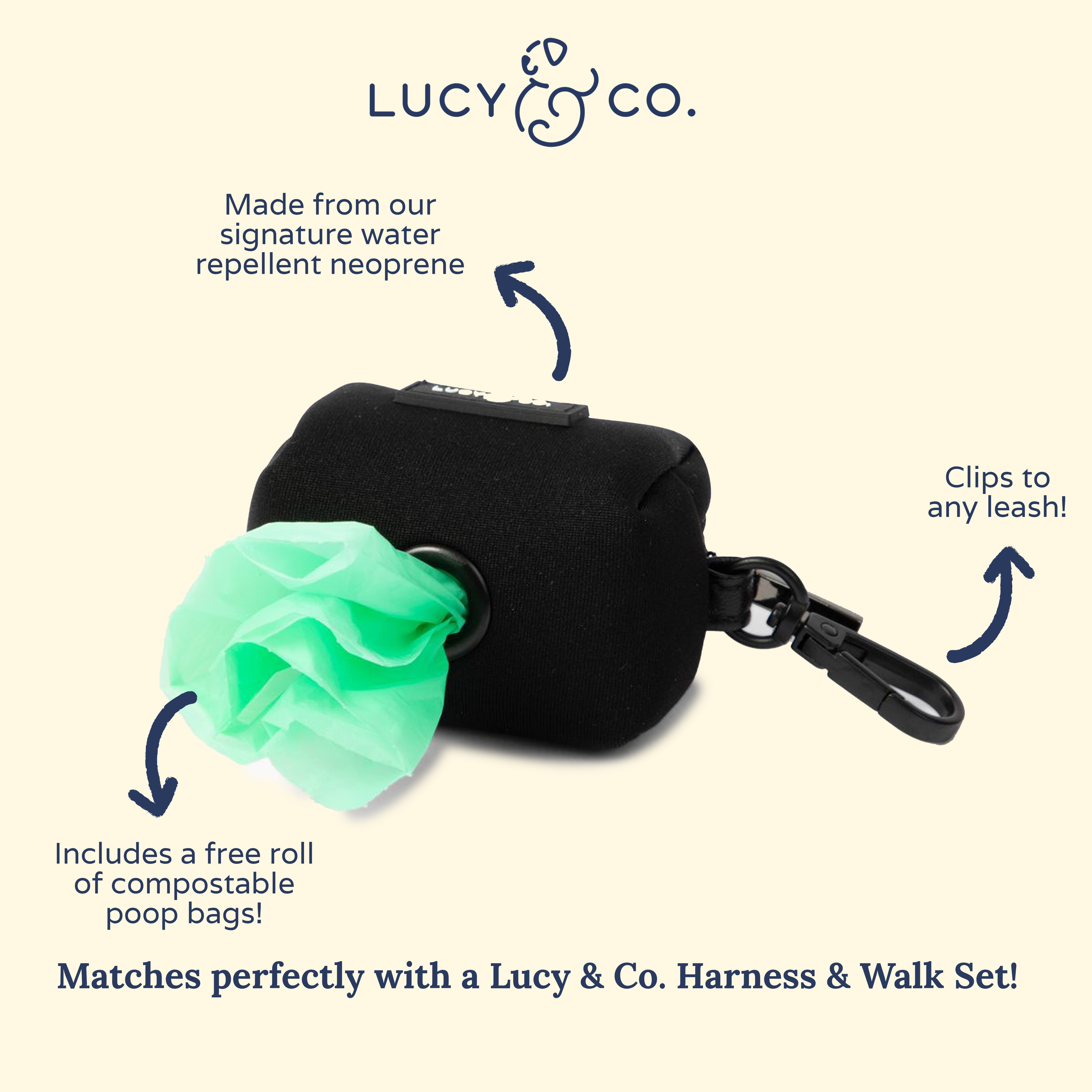 Distributeur de Sacs à Déjection Lucy & Co. – Midnight