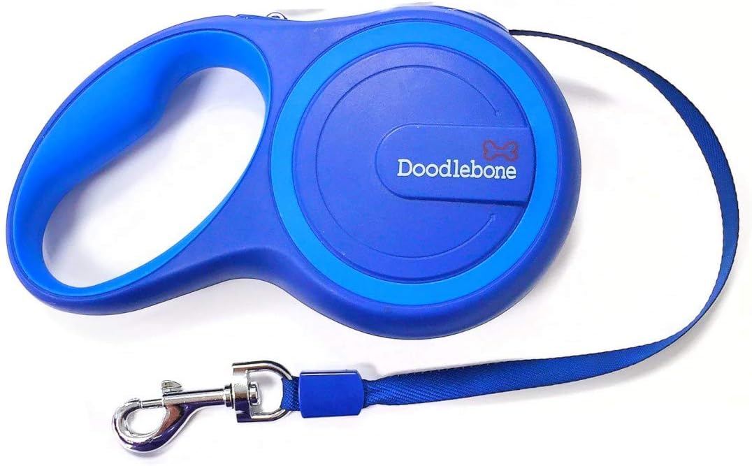 Doodlebone — Laisse Rétractable Rambler Bleu Bicolore — 5 m — jusqu'à 25 kg