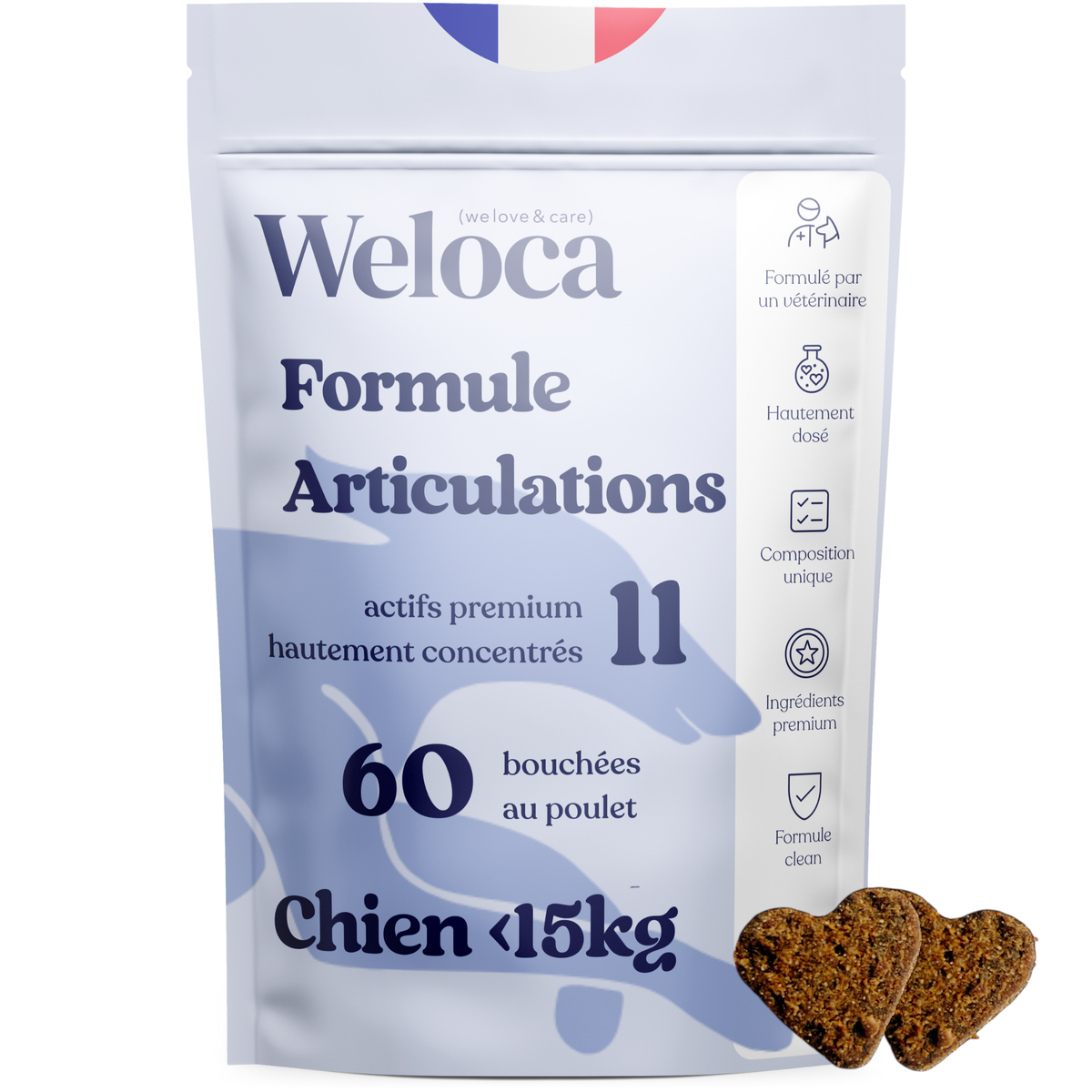 Bouchées articulaires pour chien - 60 bouchées - WELOCA