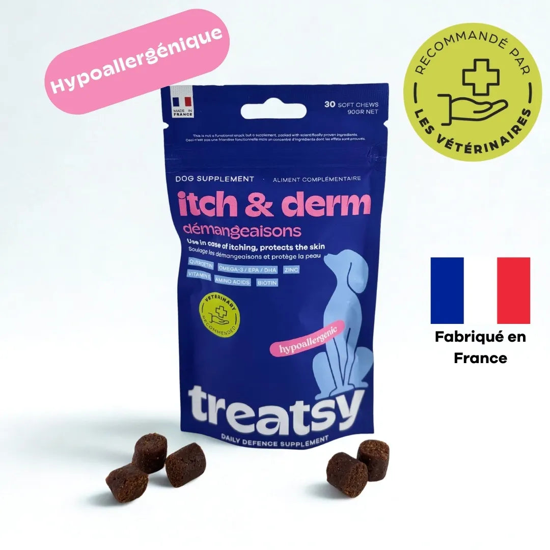 Treatsy Daily Defence Anti-Démangeaisons – Complément peau & pelage quotidien pour chien