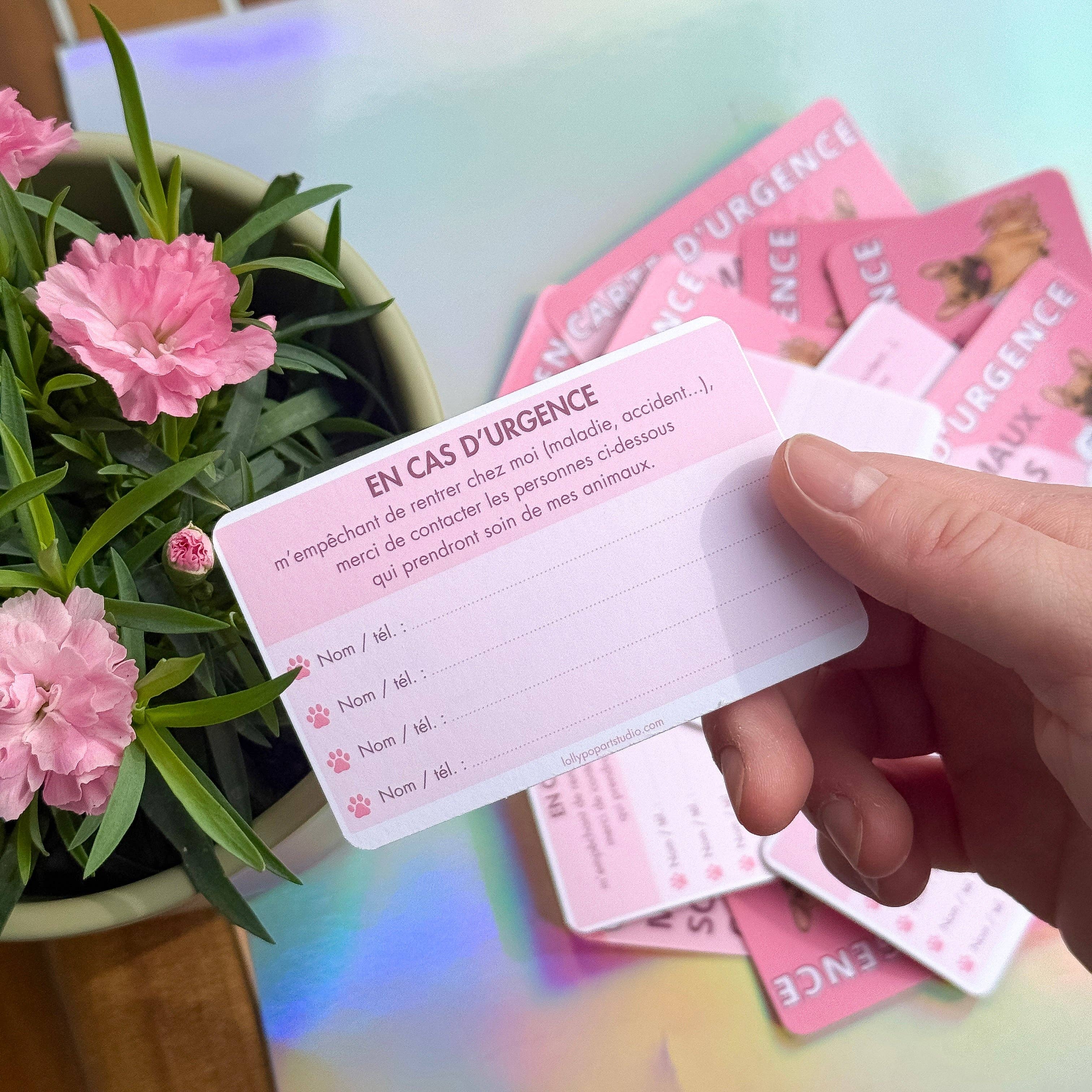 Carte urgences - à garder sur soi