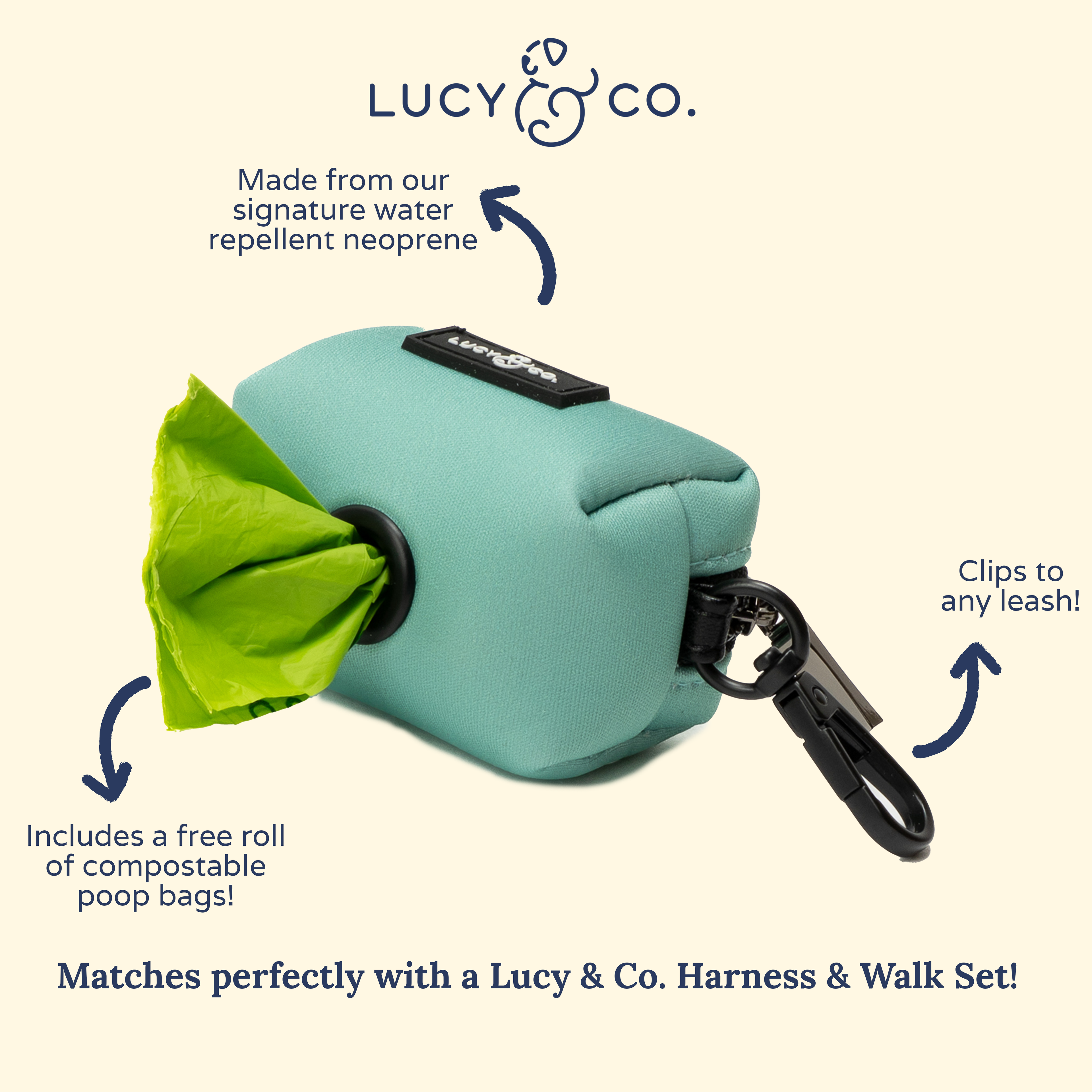Distributeur de Sacs à Déjection Lucy & Co. – Vert Printemps