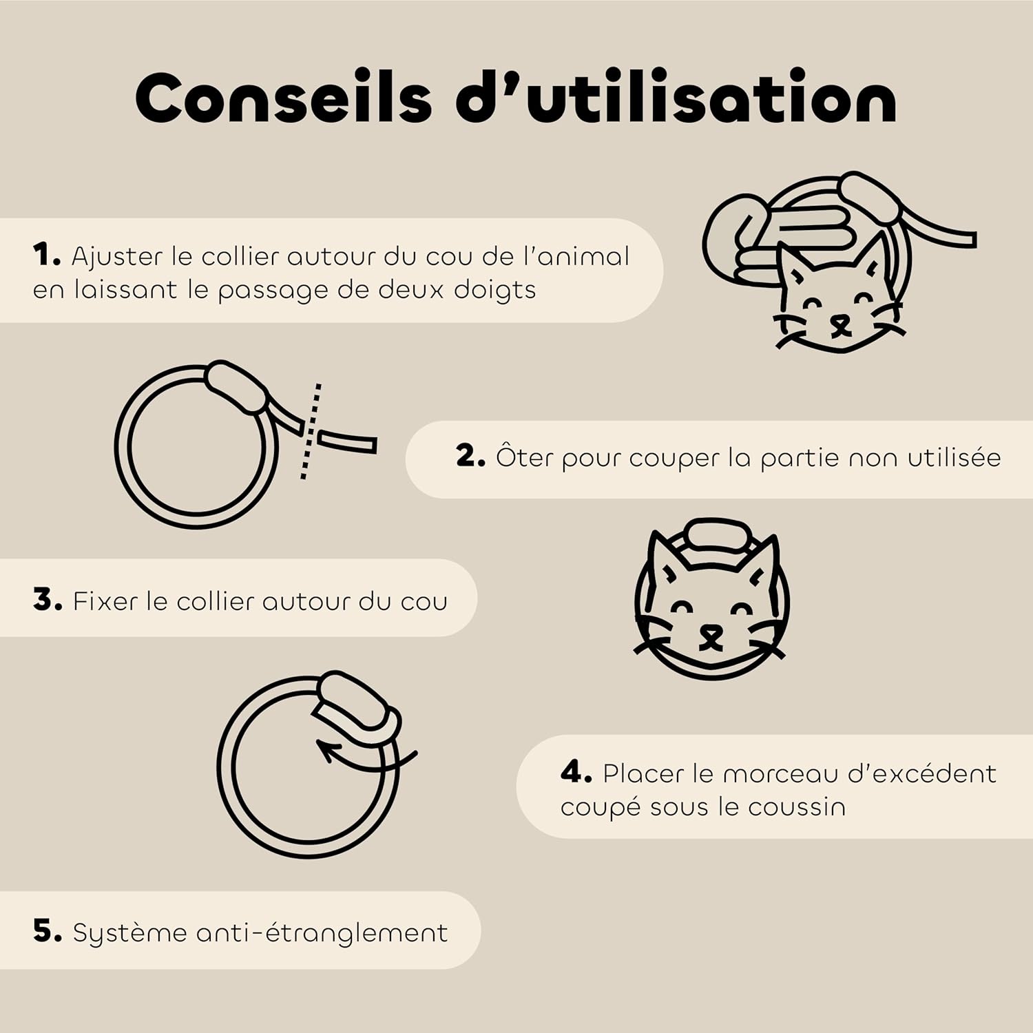 Collier insectifuge - chaton et chat