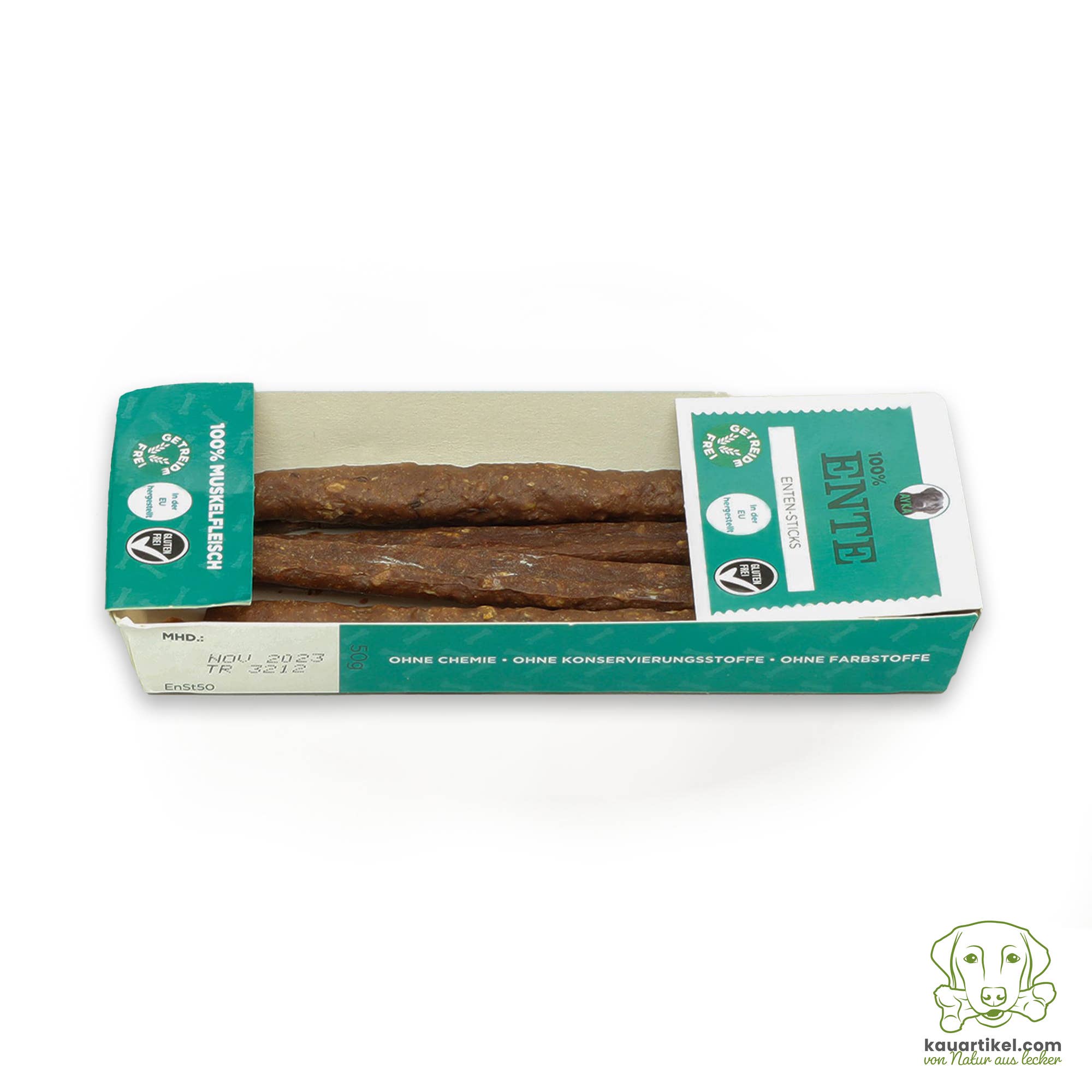 Bâtonnets naturels au canard pour chiens 50 g