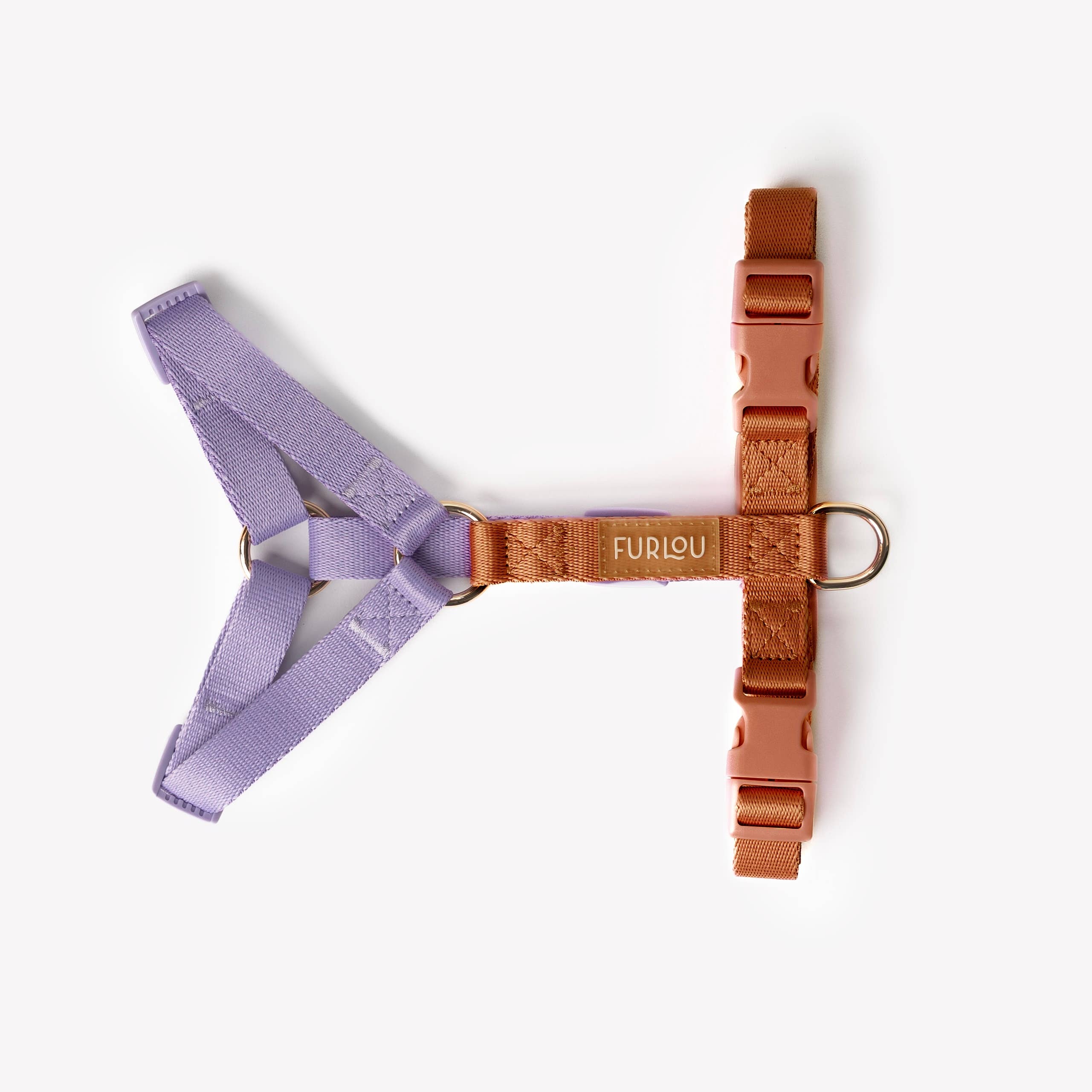 (Pré-commande)Harnais à sangles pour chien Furlou – Lavande & Terre cuite