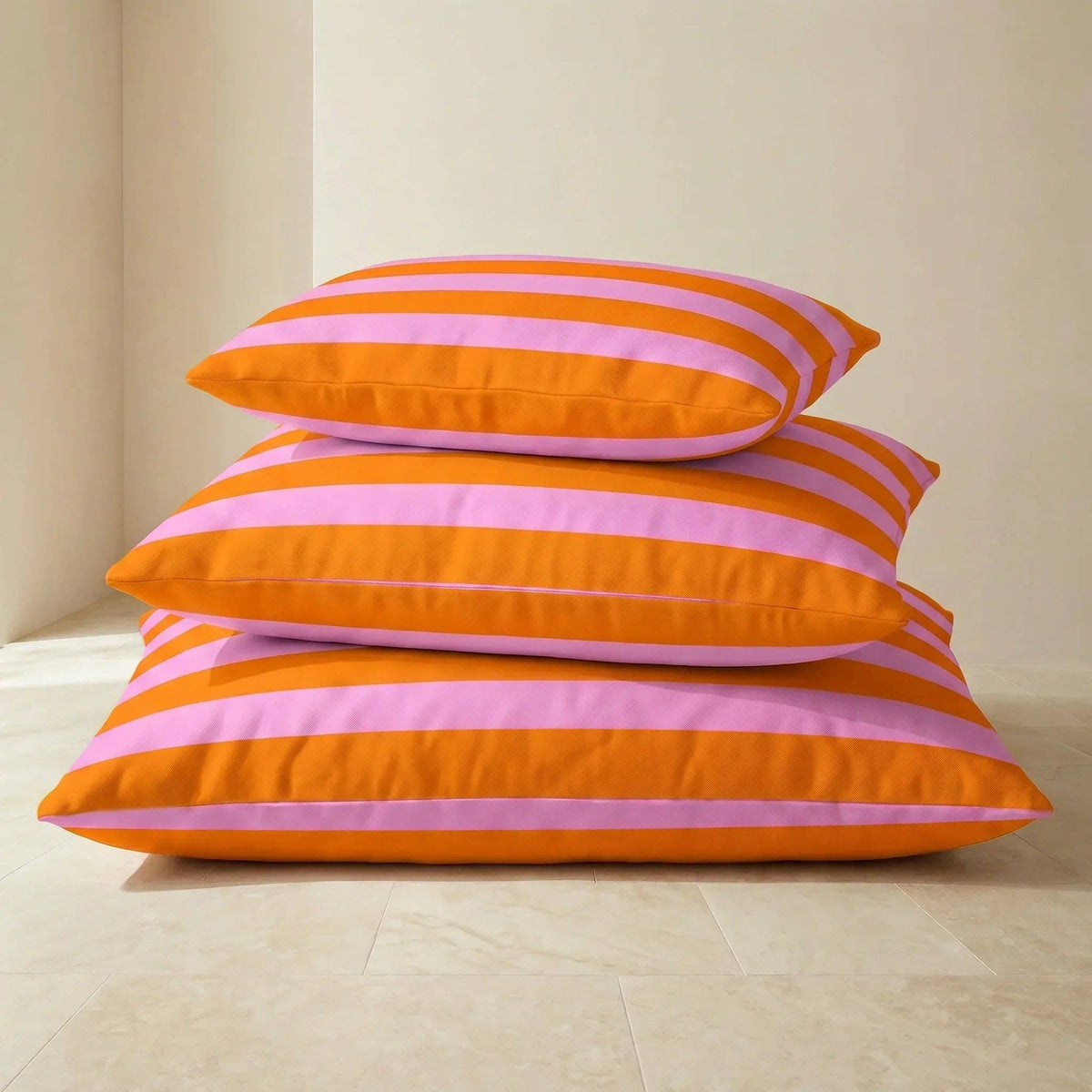 Lit déhoussable Summer Stripes – Rose & Orange