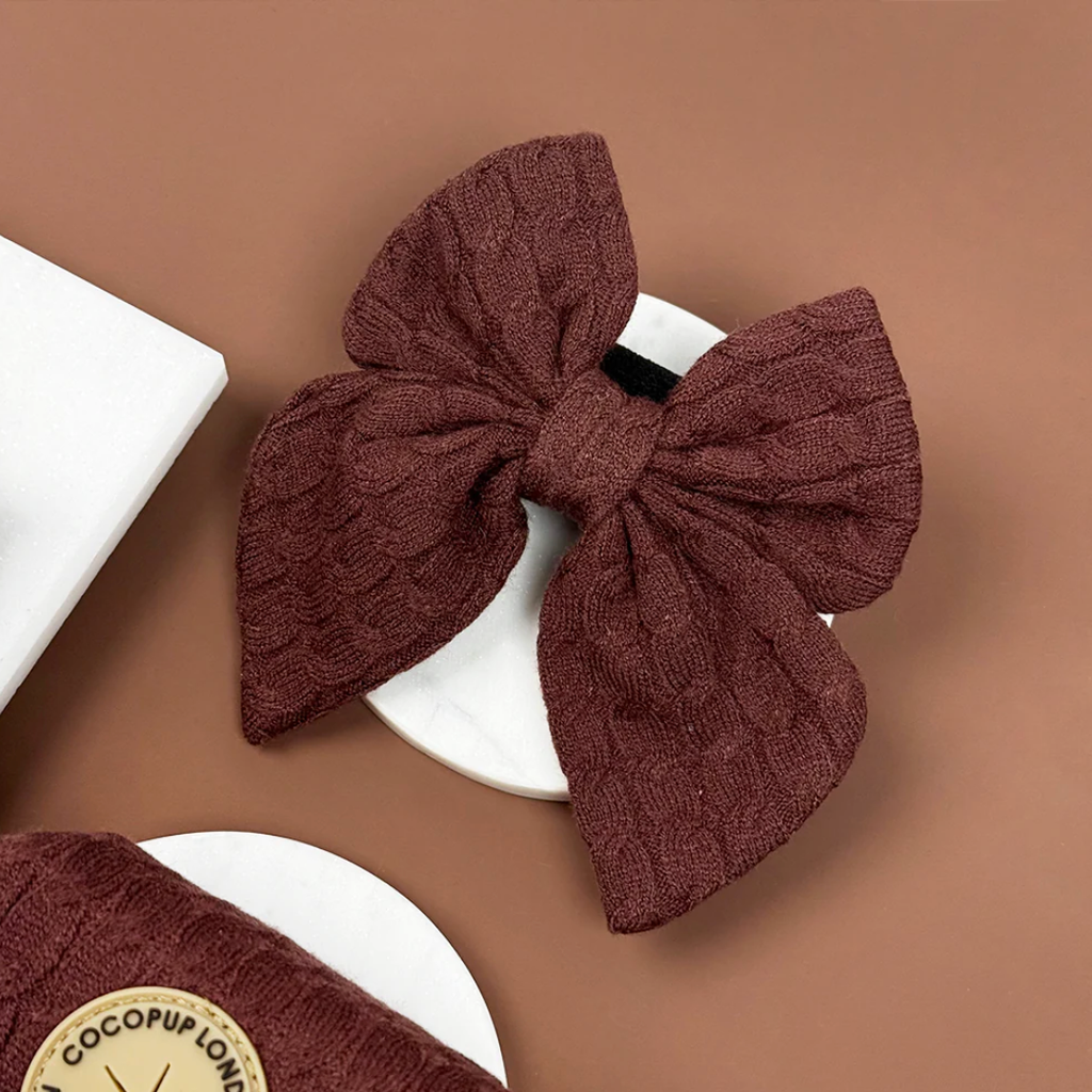 Nœud papillon Sailor Cable Knit Chocolat – Cocopup London