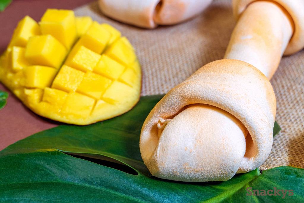 Nœuds peau de vache à mâcher saveur mangue 20-23 cm – À l'unité