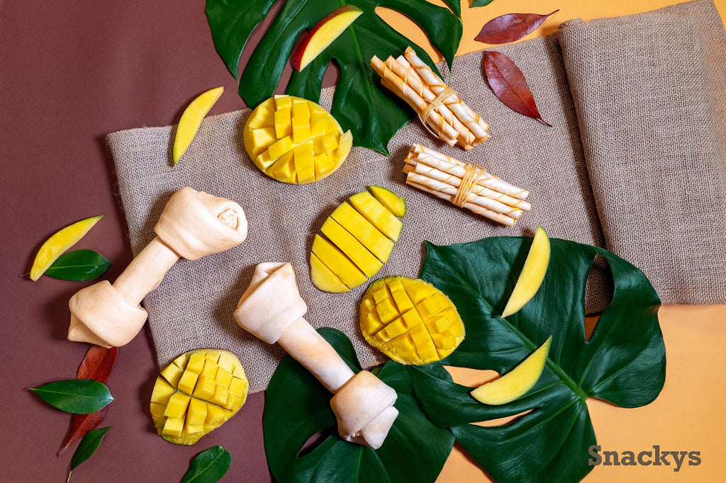 Nœuds peau de vache à mâcher saveur mangue 20-23 cm – À l'unité