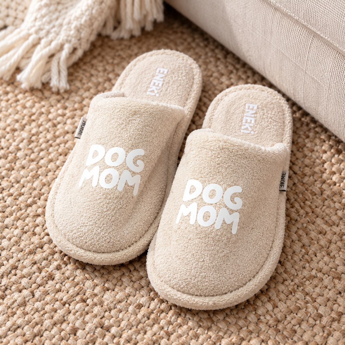 Chaussons DOG MOM beige – Eneki