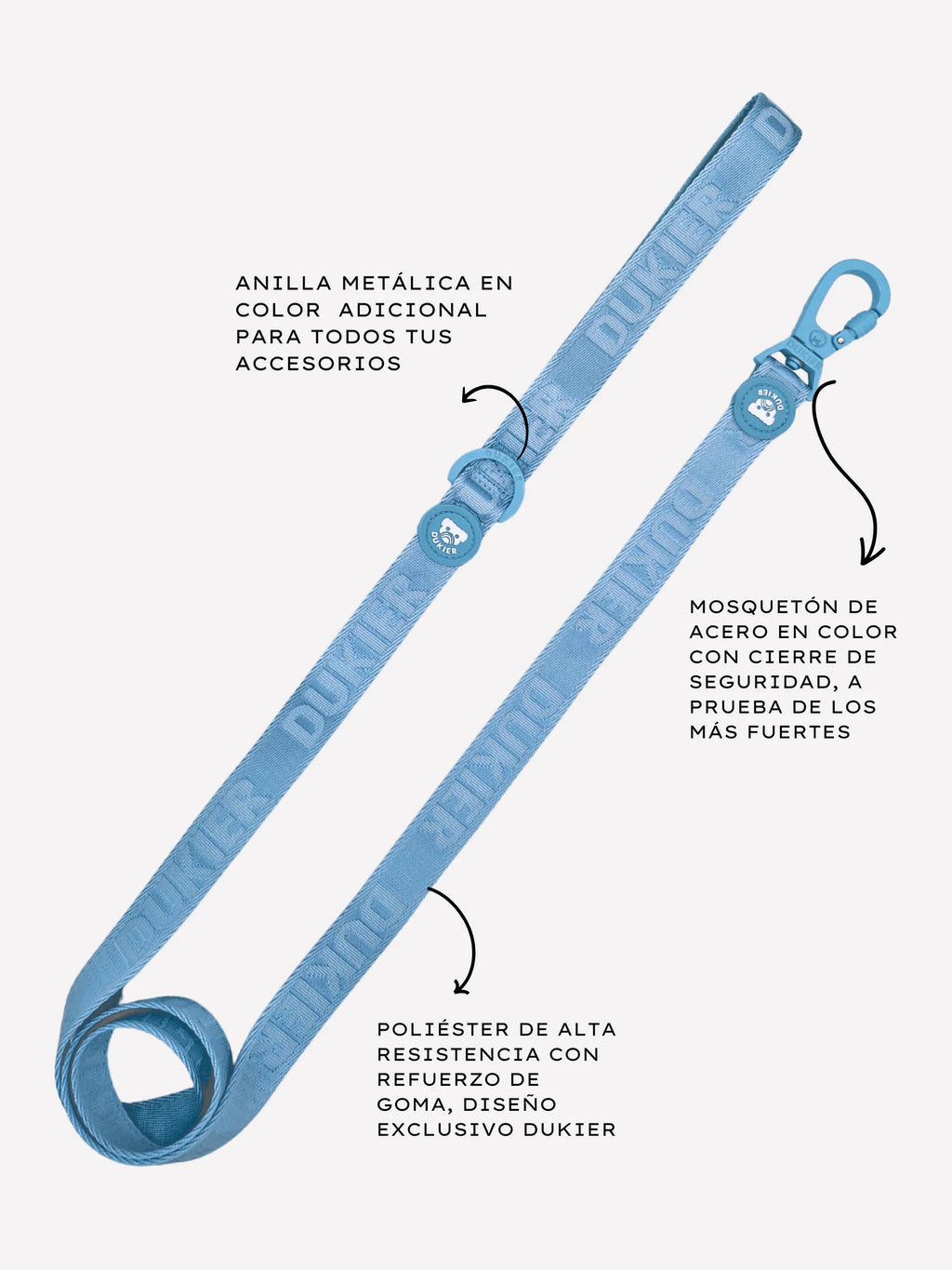 Dukier — Laisse Soft Blue — Taille S
