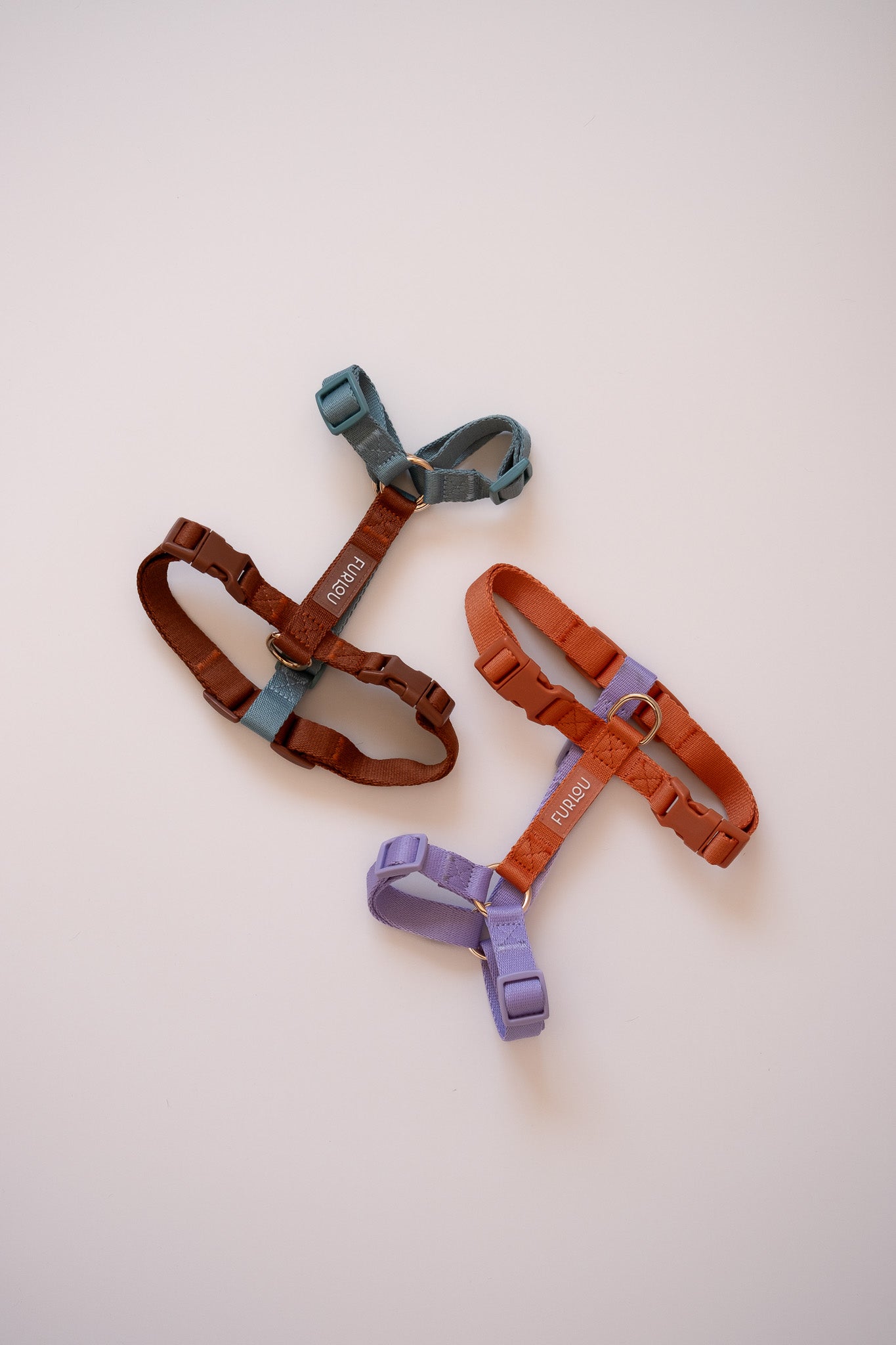 (Pré-commande)Harnais à sangles pour chien Furlou – Lavande & Terre cuite