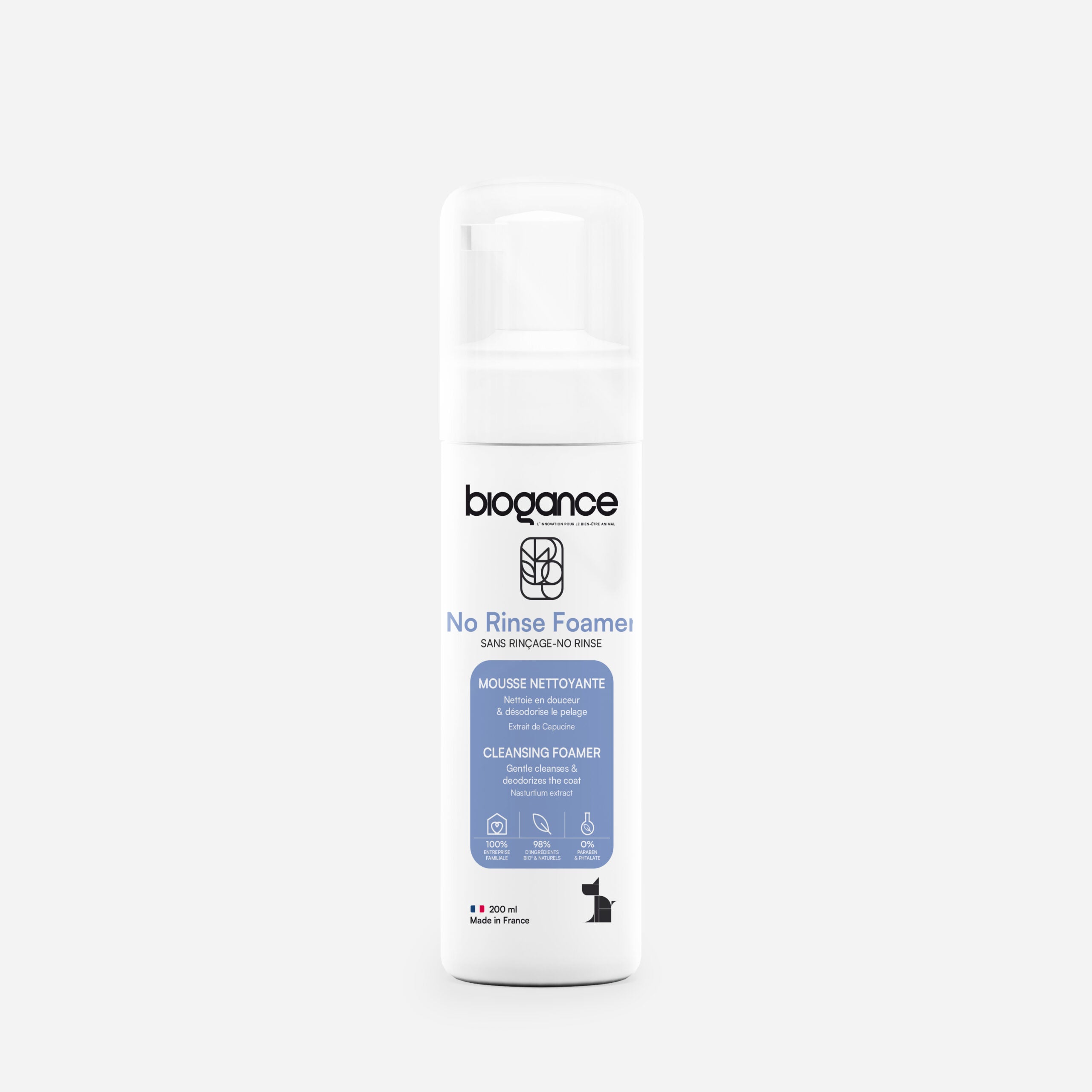 Mousse Sans Rinçage No Rinse – Biogance Chien | 200ml