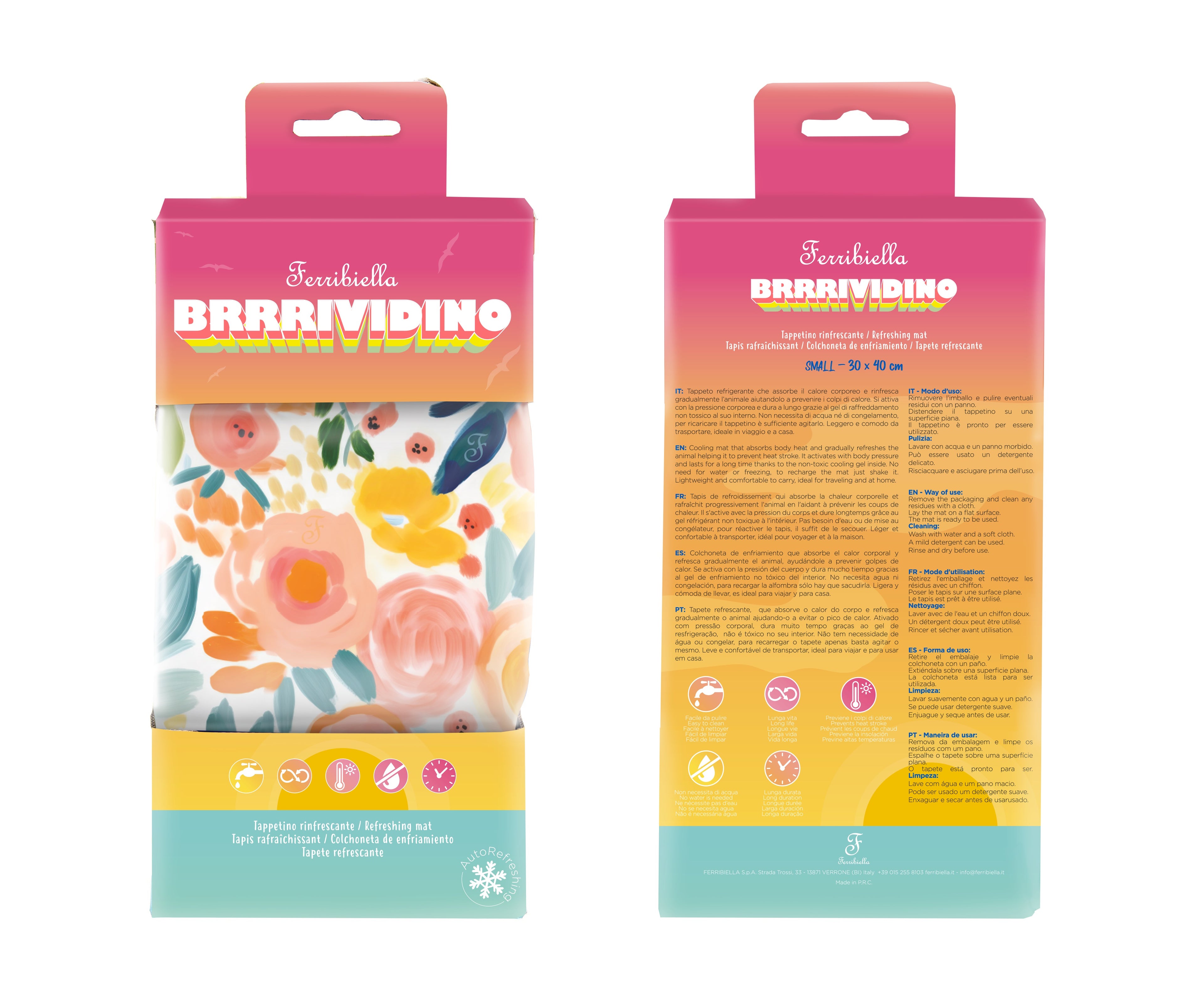 Tapis rafraîchissant pour chien Ferribiella – Motif Blossom
