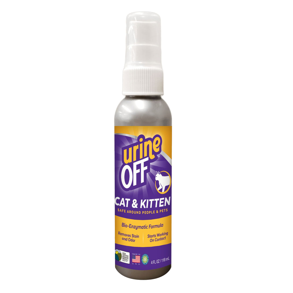 Urine Off Chats et Chatons – Spray anti-odeurs et prévention du marquage – 118 ml