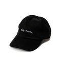 Casquette noir en velours côtelé "Dog Mom"